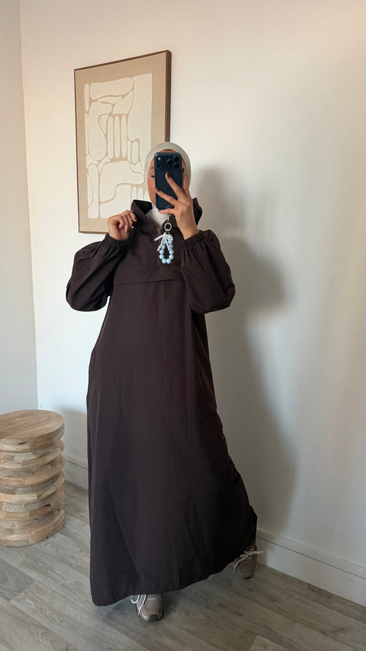 Robe imperméable à capuche à zip