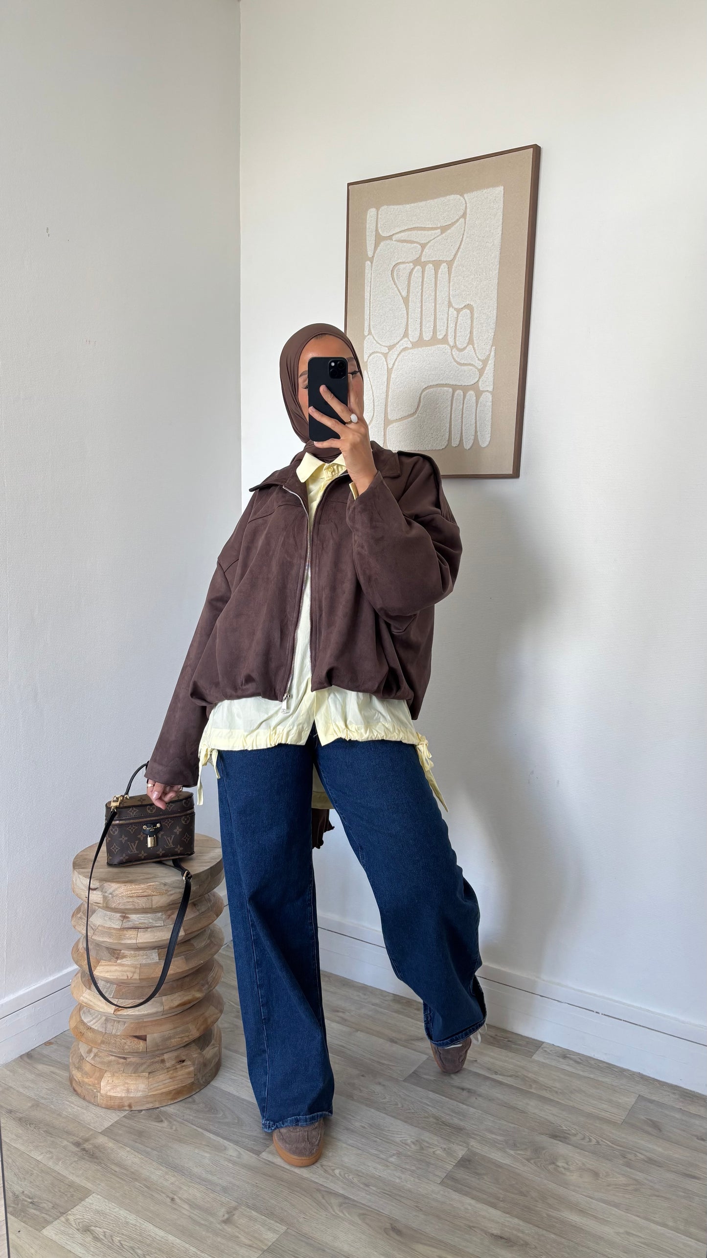 Veste Bomber effet daim à zip