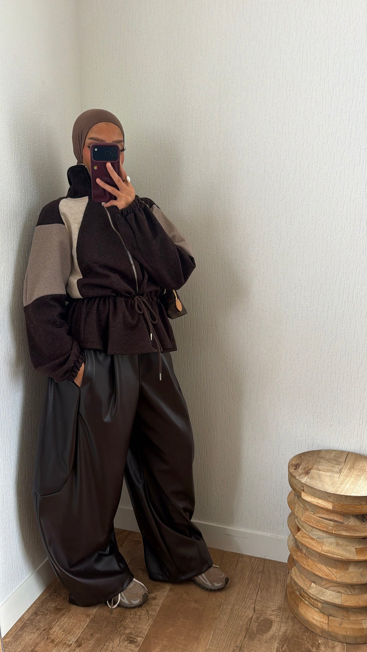 Pantalon ballon simili cuir
