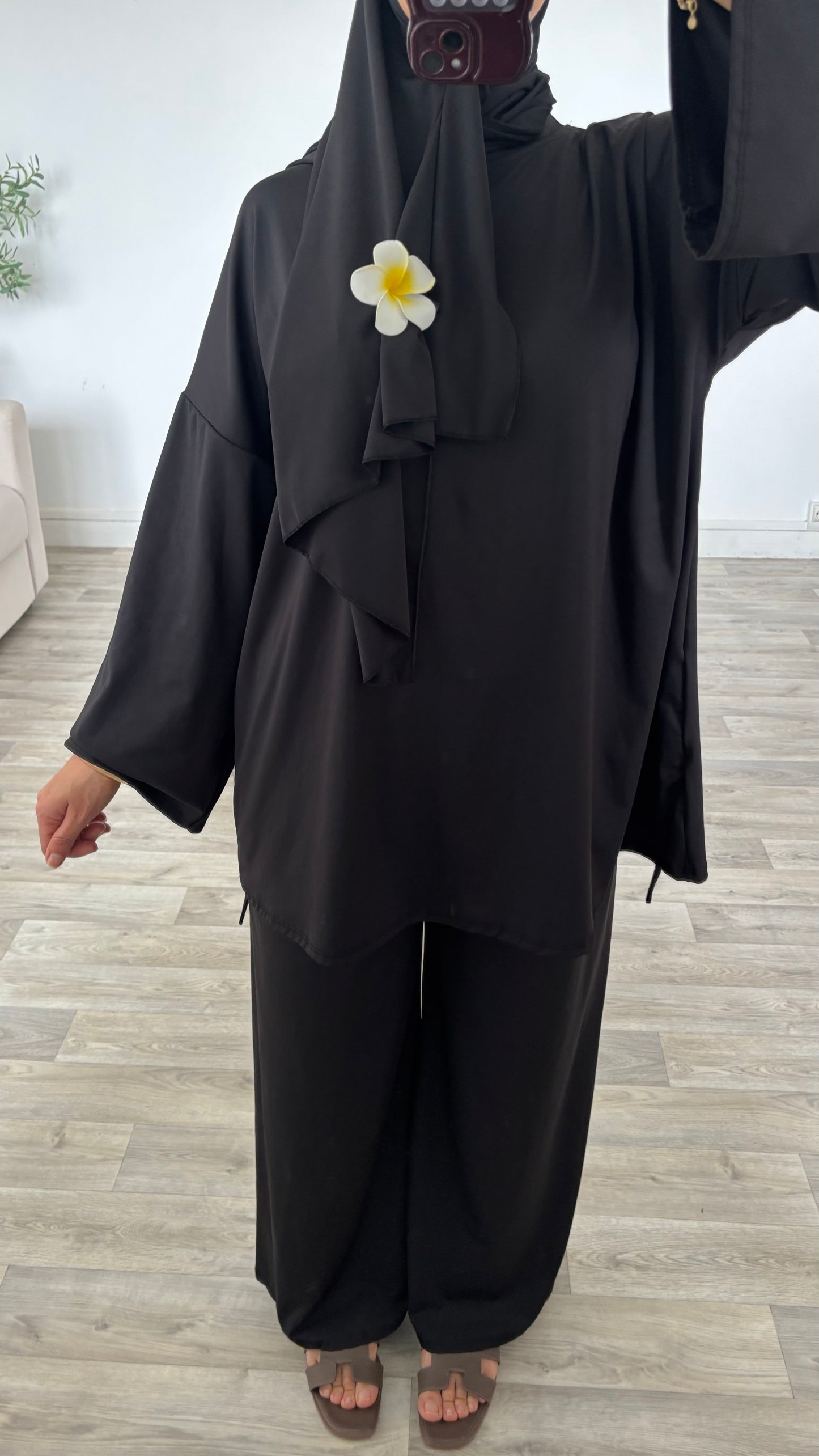 Burkini noir (s’attache au pantalon  )