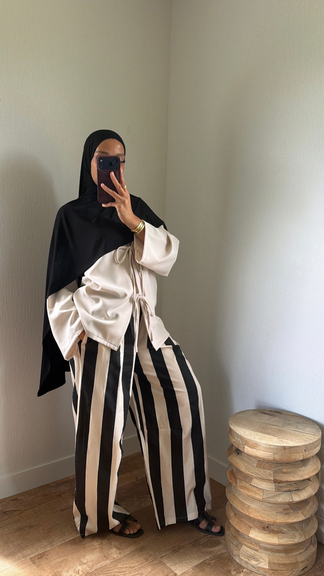 Pantalon rayée à poches