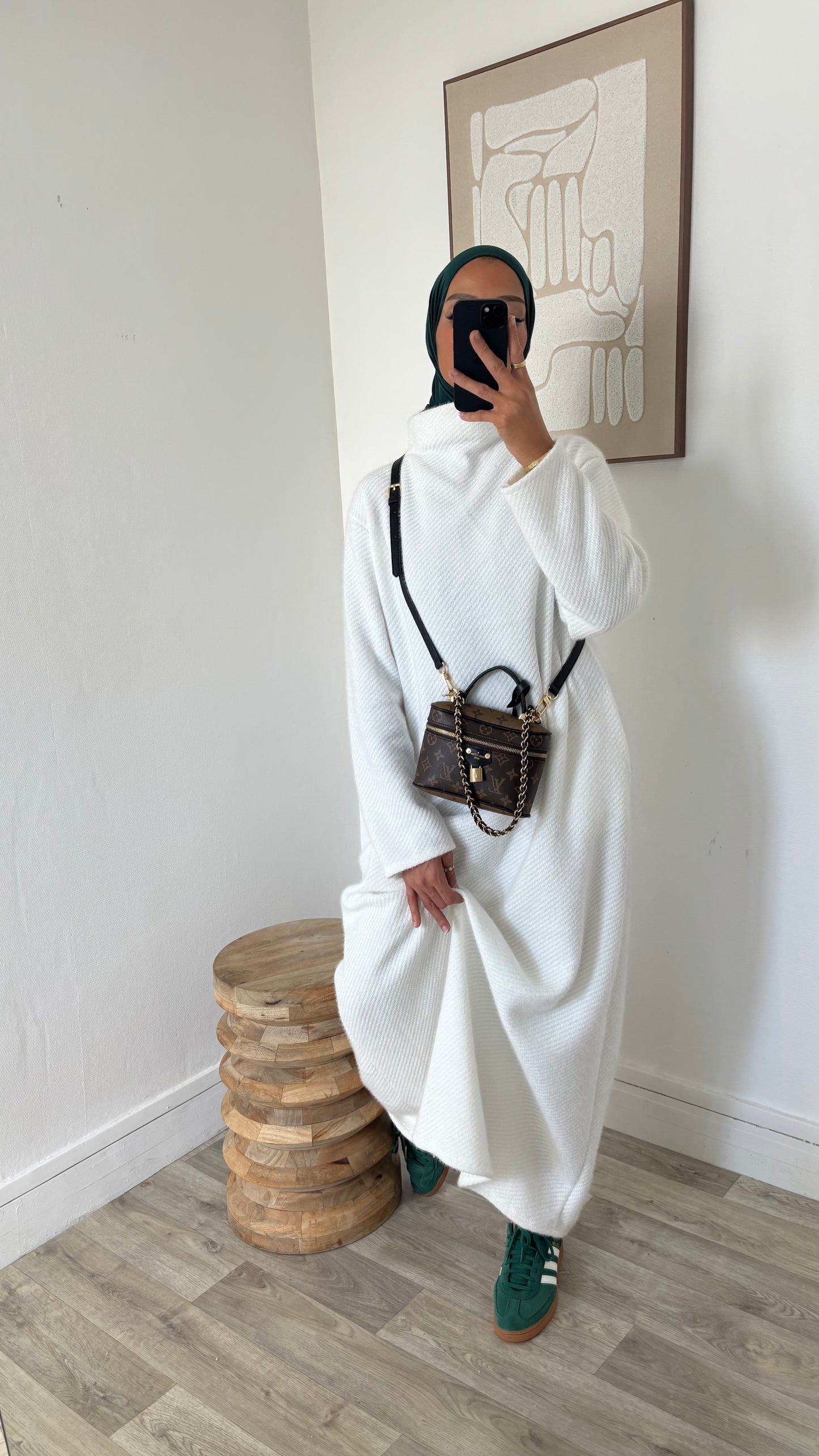 Robe col à poches effet velours