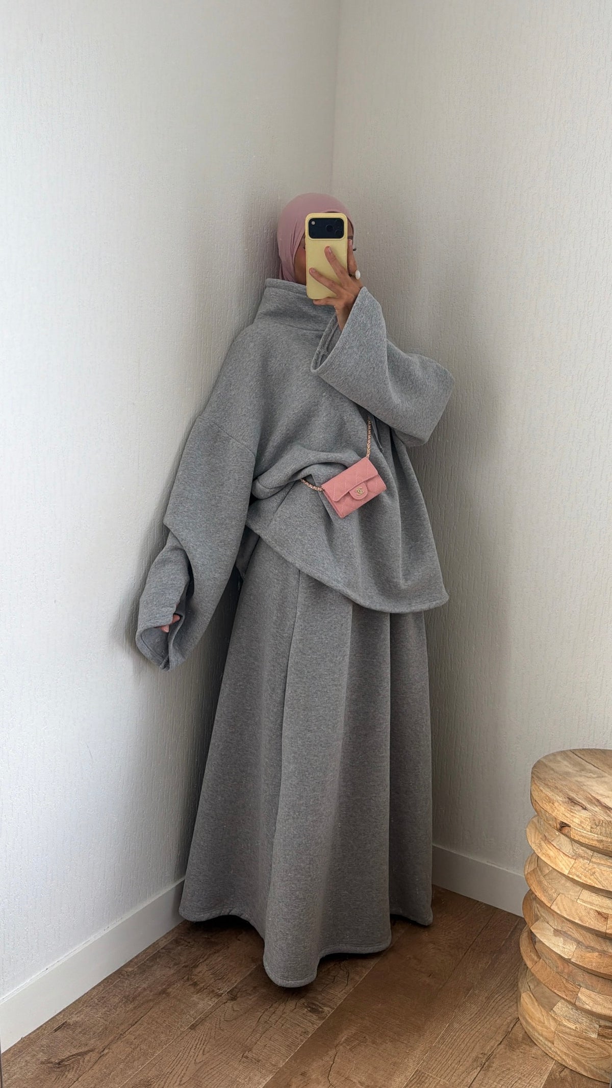 Ensemble jupe molletonné à poches