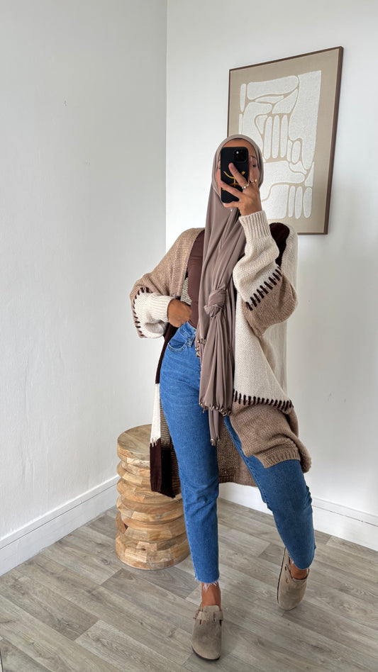 Gilet en laine tricolore