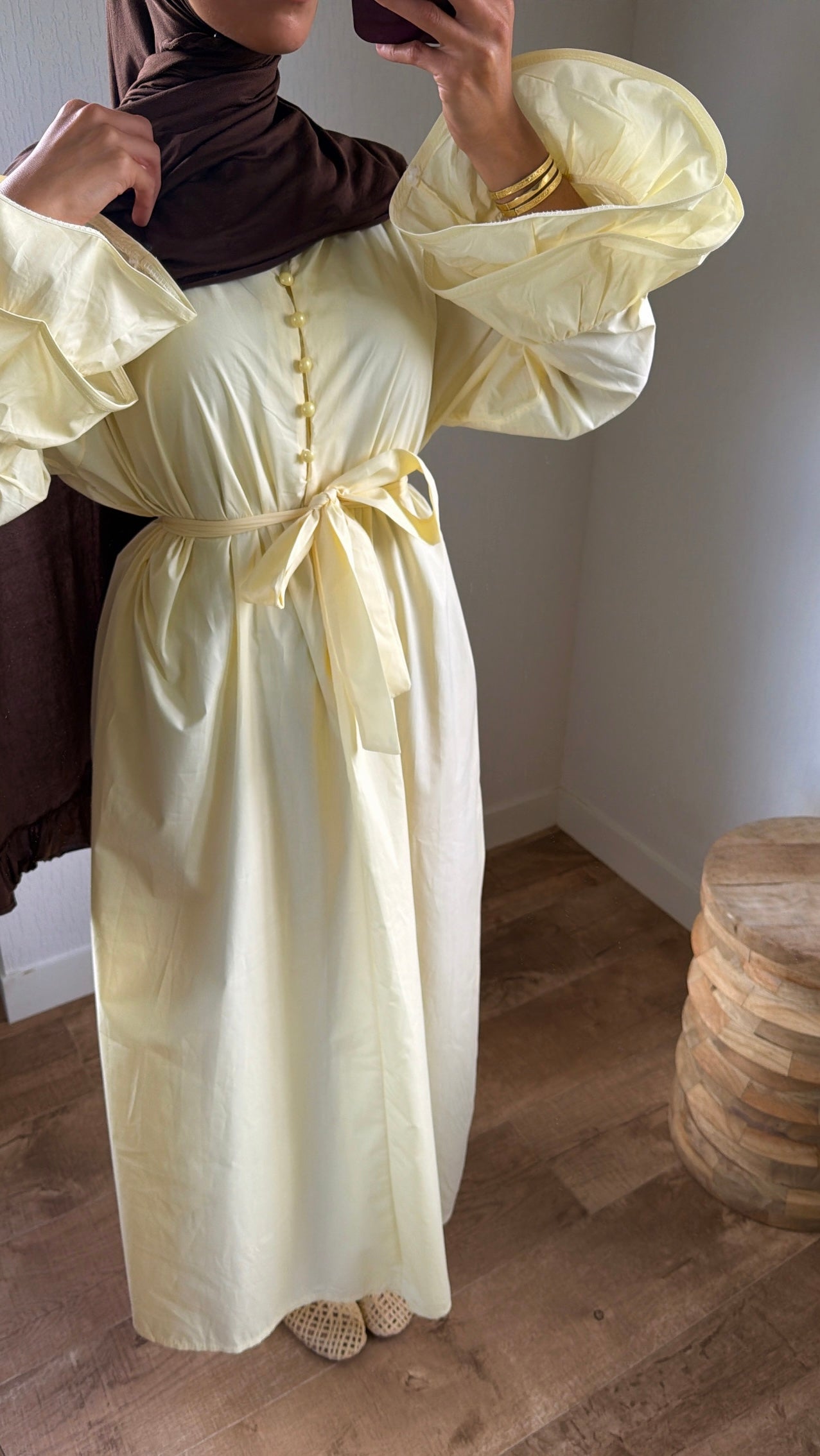 Robe manches fleurs + ceinture