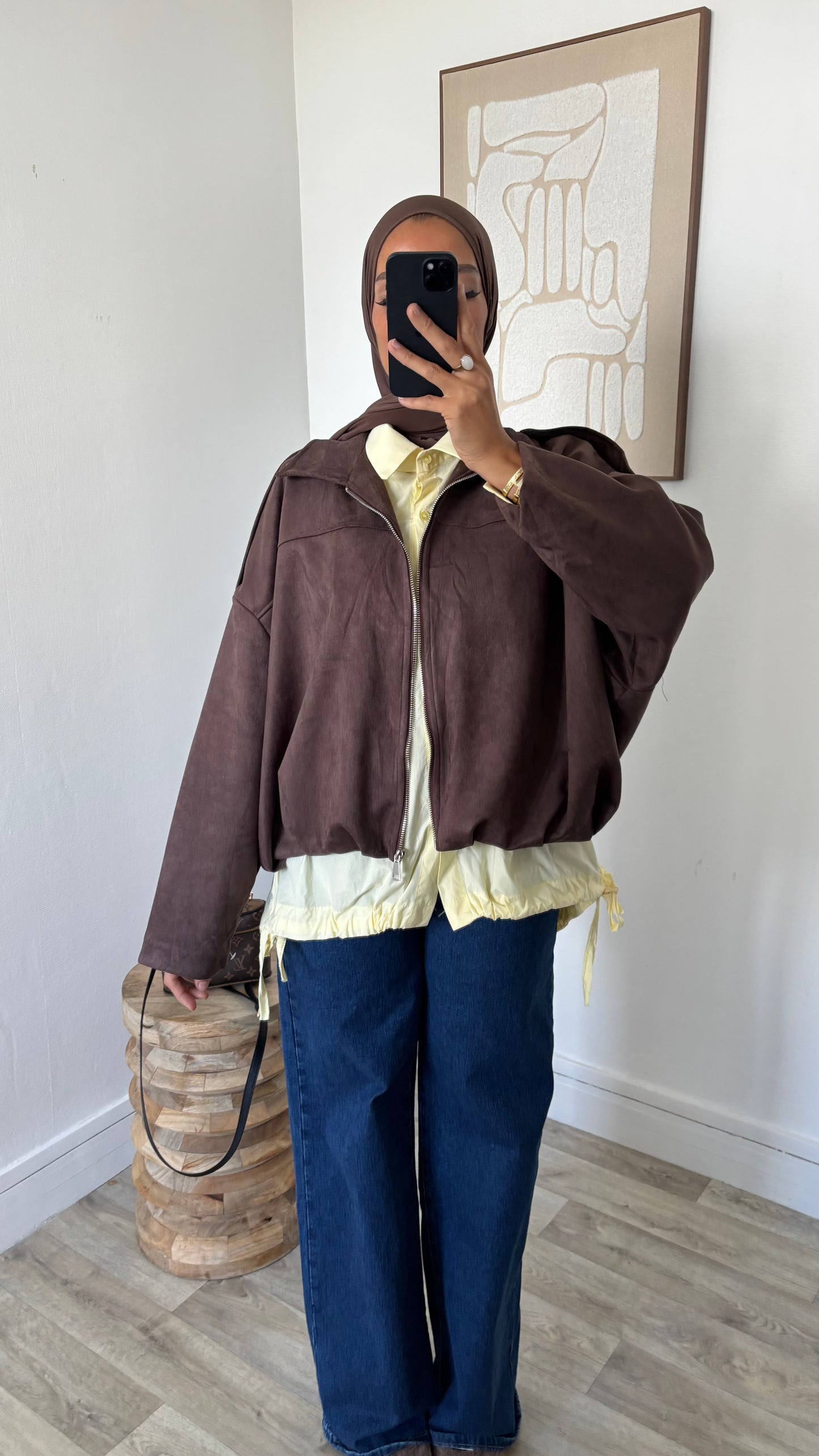 Veste Bomber effet daim à zip