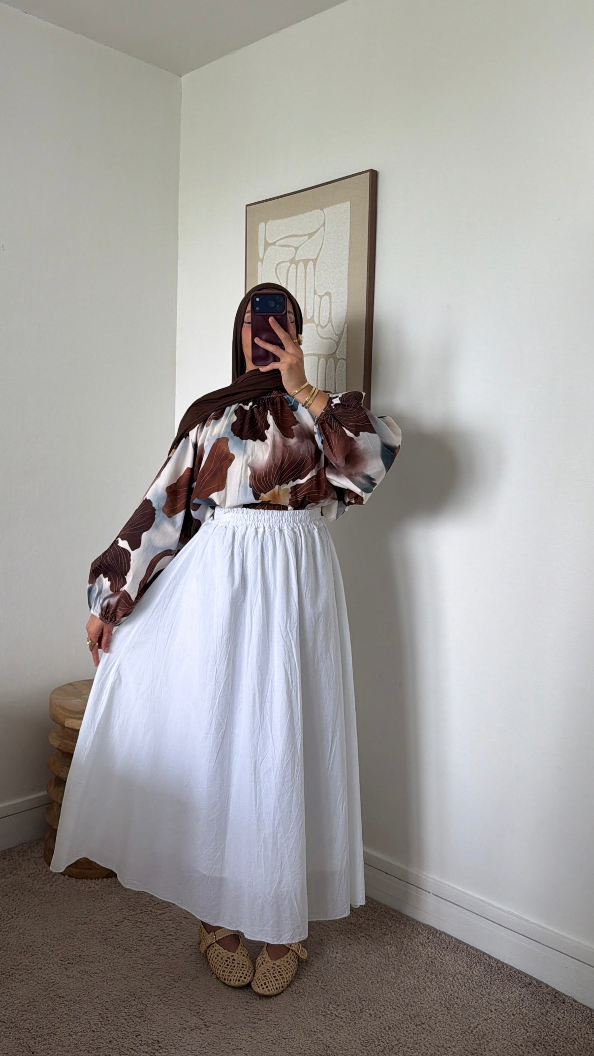 Blouse manches bouffantes fleurie