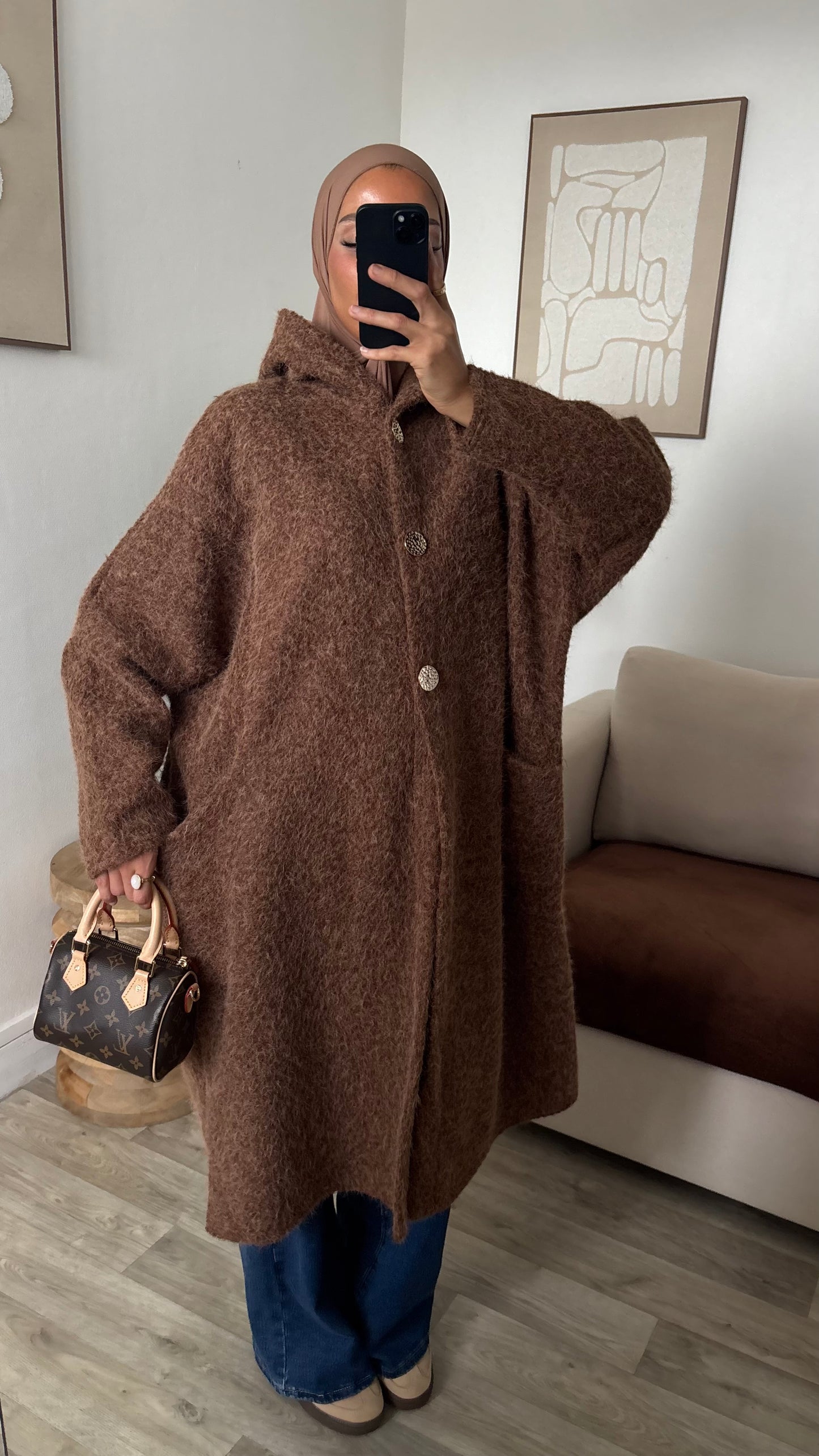 Manteau gilet à capuche