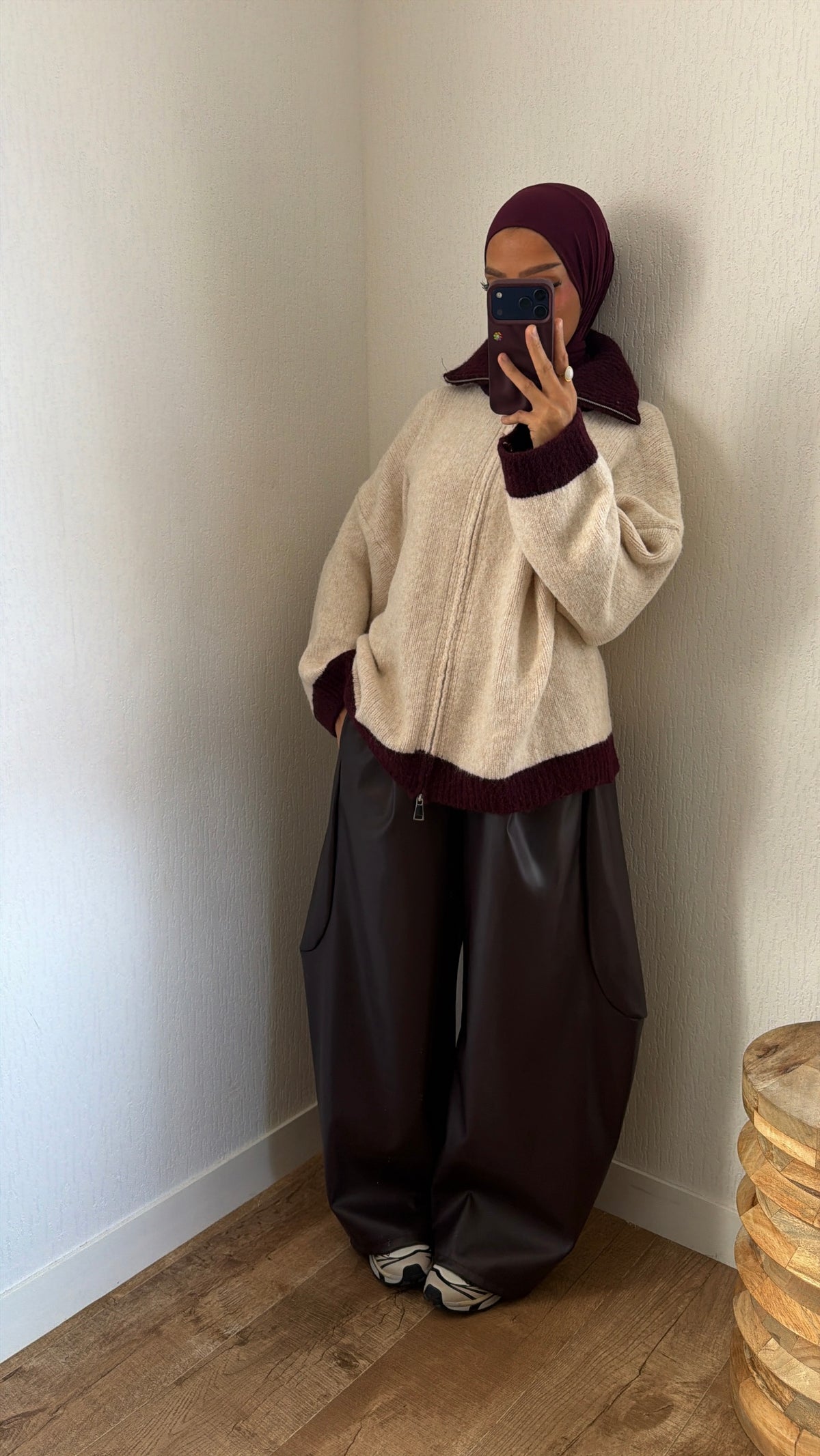Gilet bi couleurs grand col