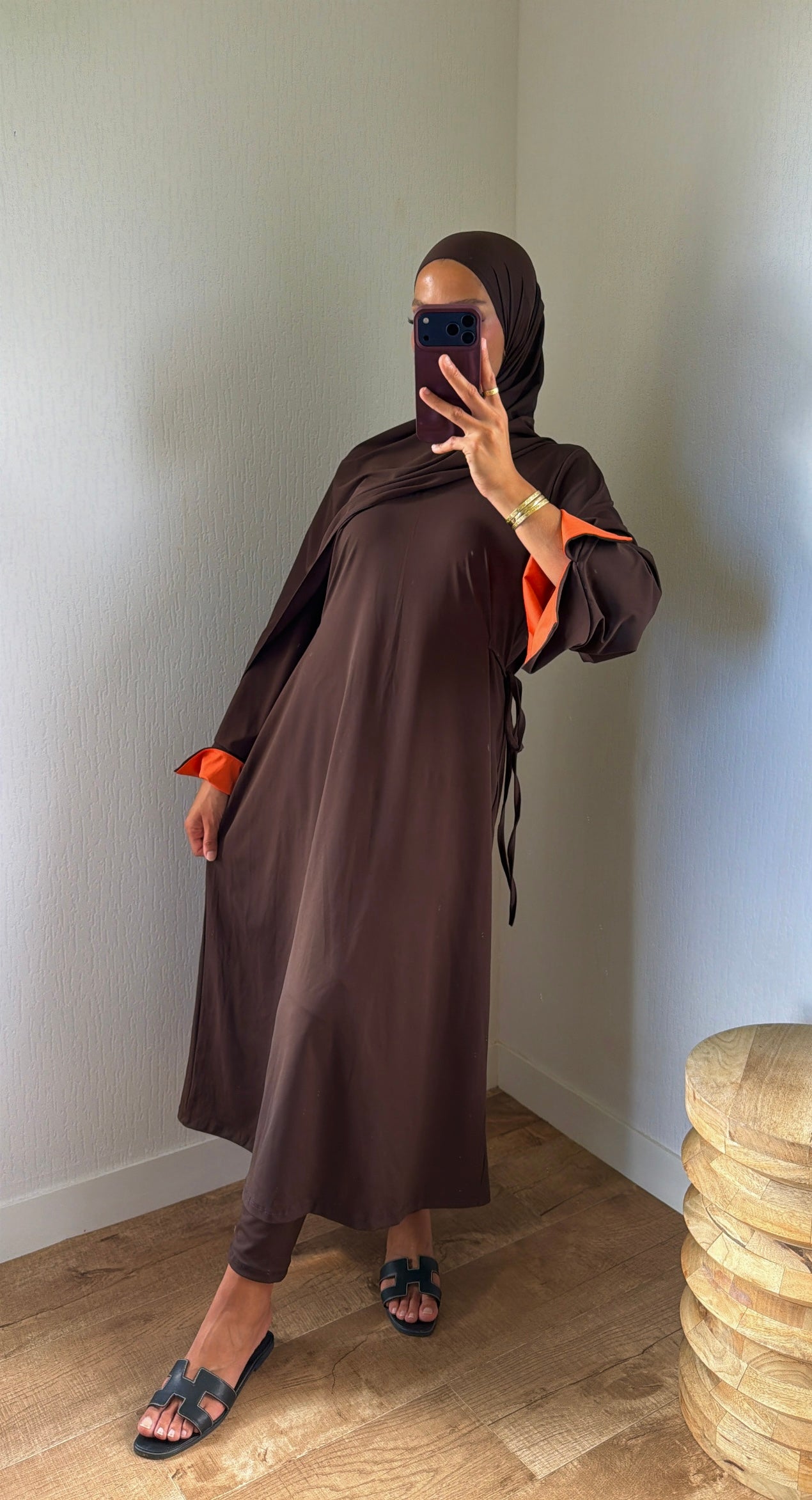 Burkini long ajustable sur les côté où au dos