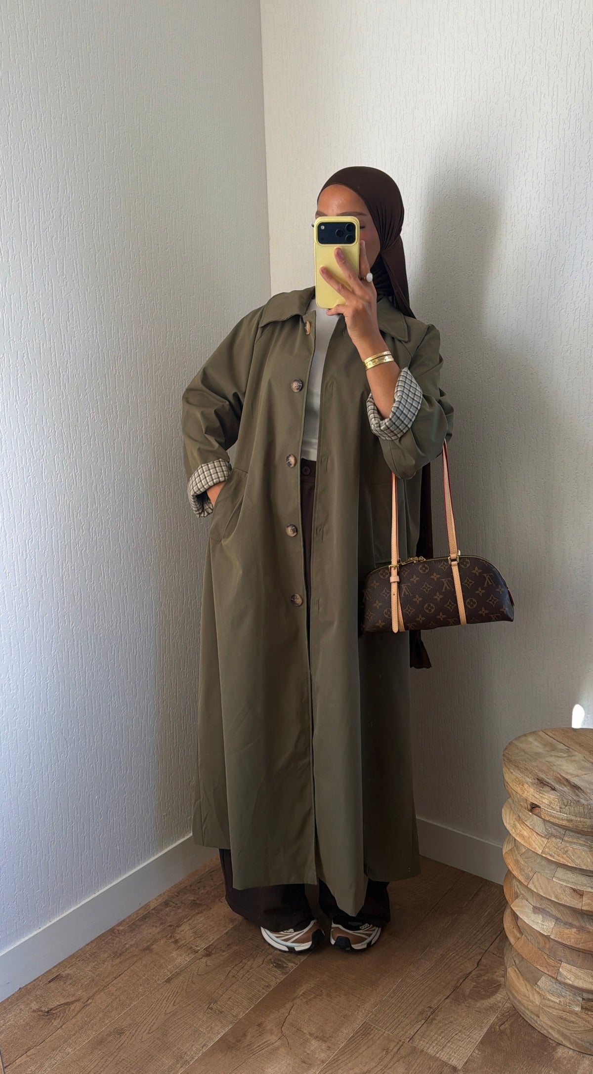 Manteau poignets retournables