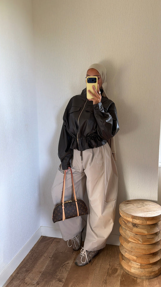 Veste simili ajustable à la taille