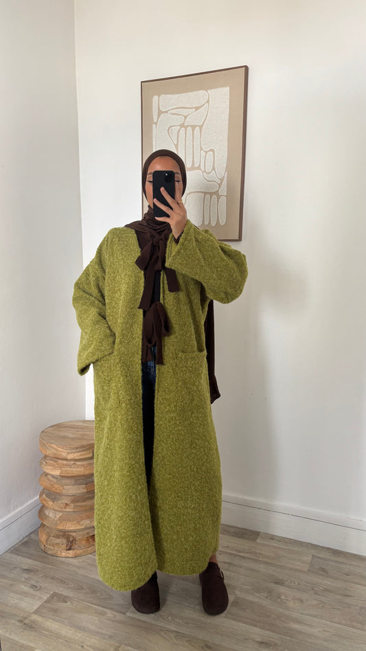 Manteau oversize en laine bouillie