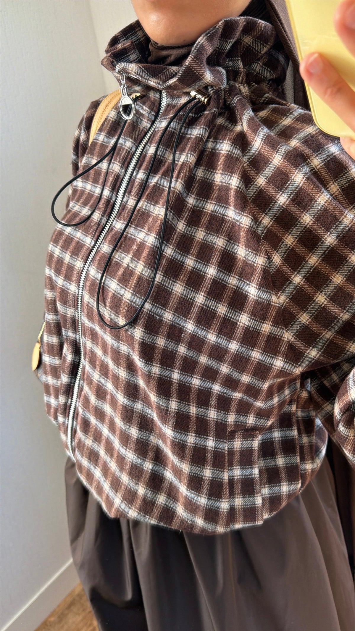 Bomber à carreaux marron
