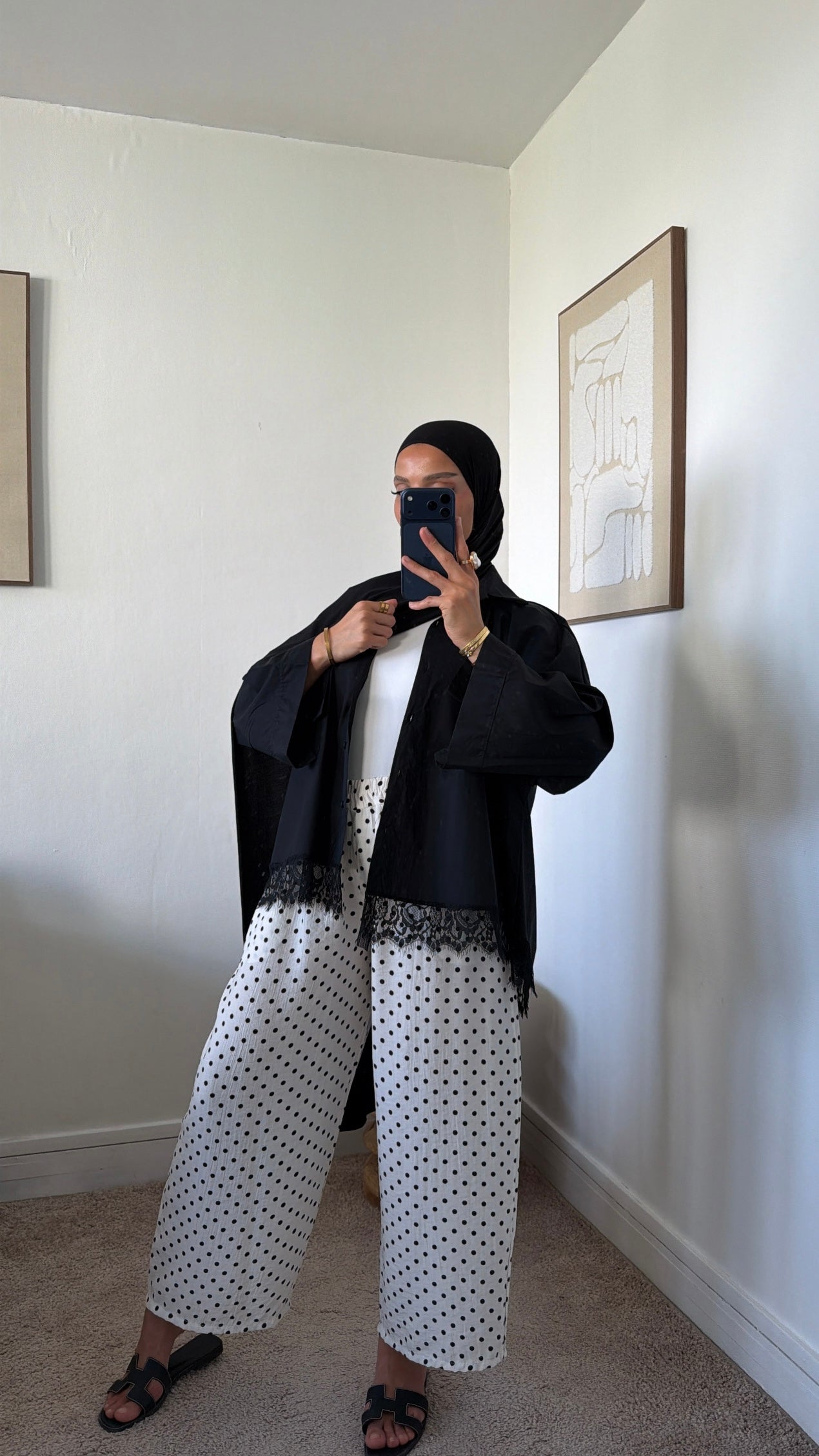 Pantalon fluide à pois