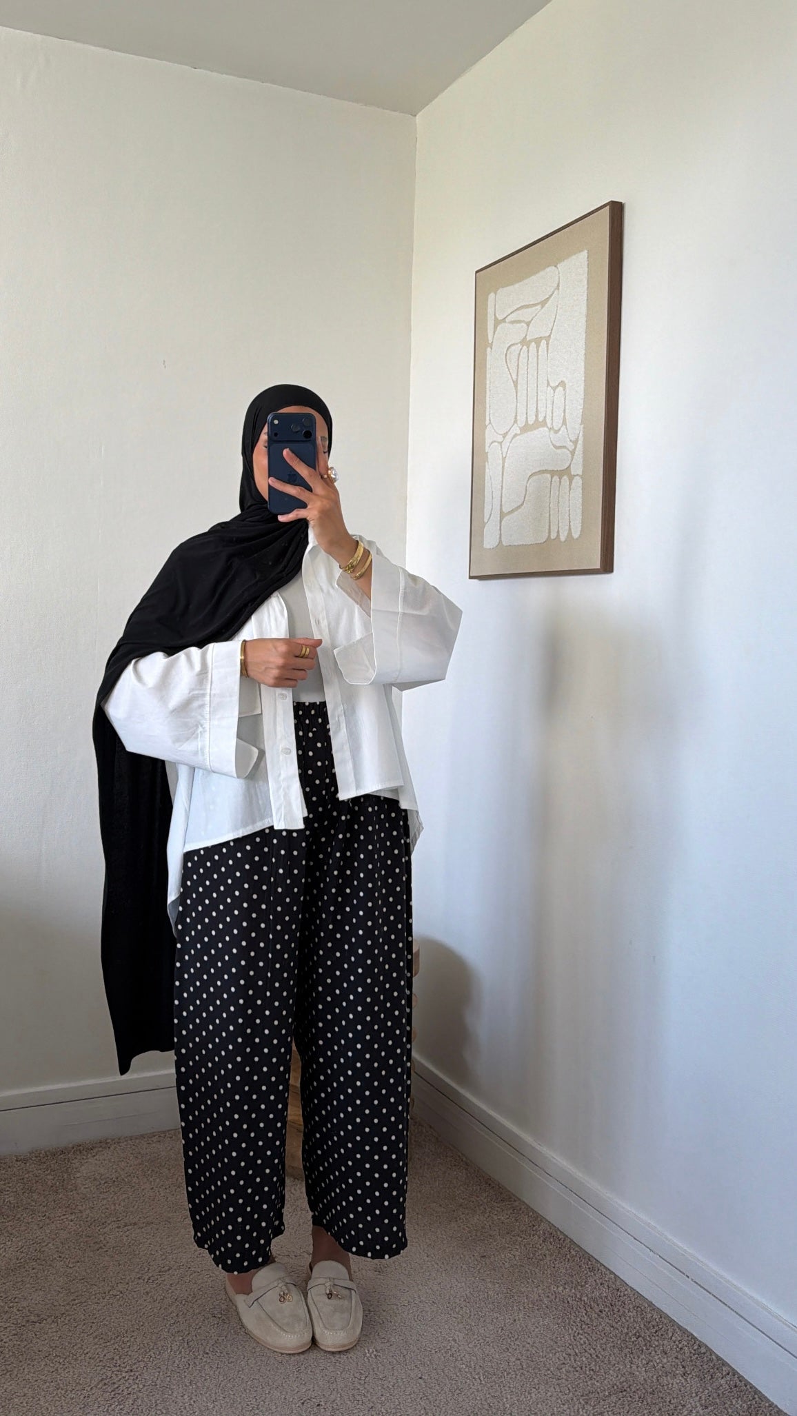 Pantalon fluide à pois
