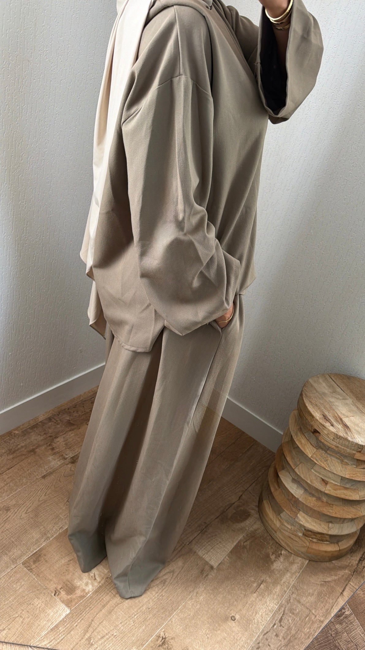 Ensemble pantalon ample structuré