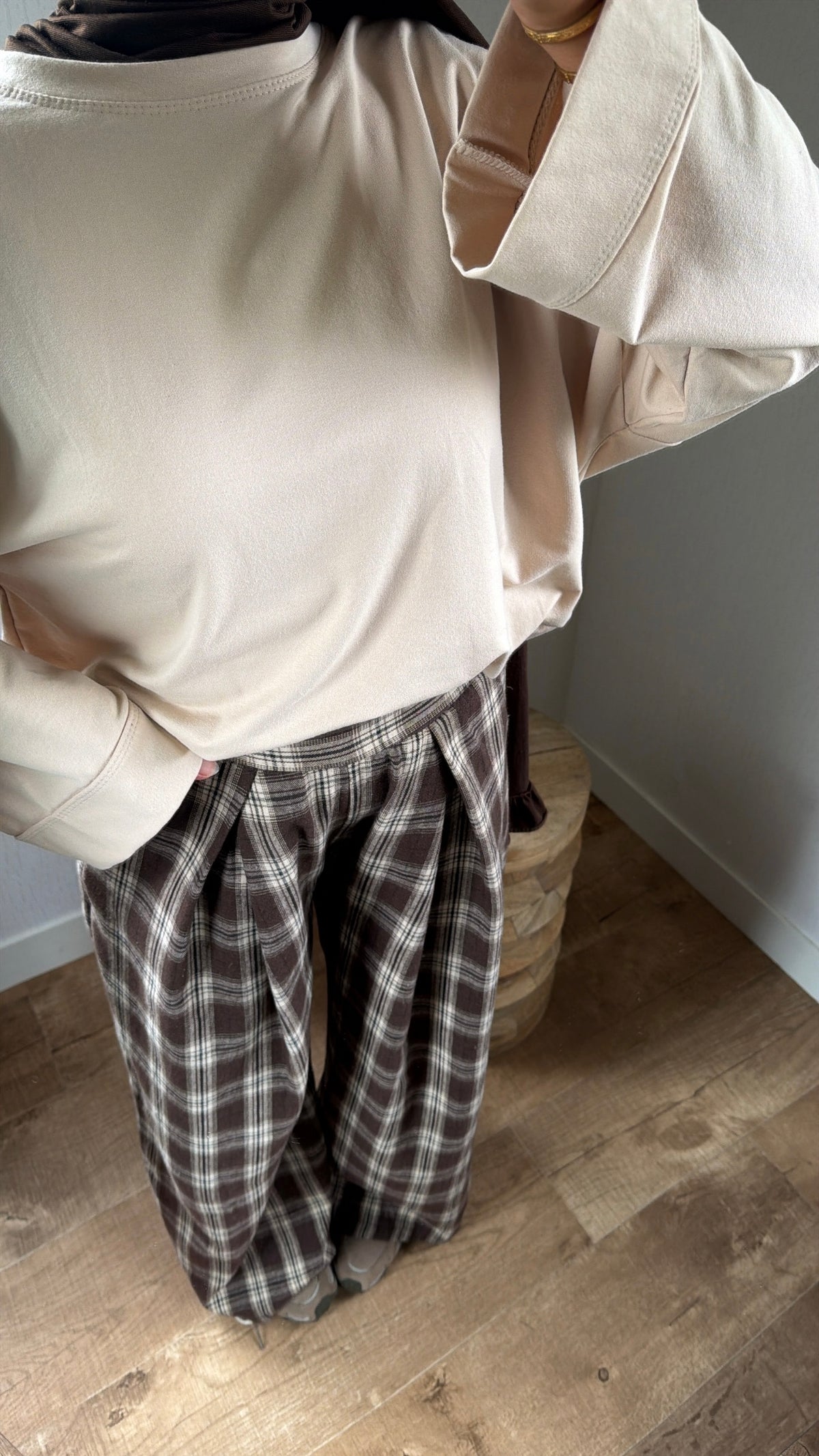 Pantalon à carreaux à poches