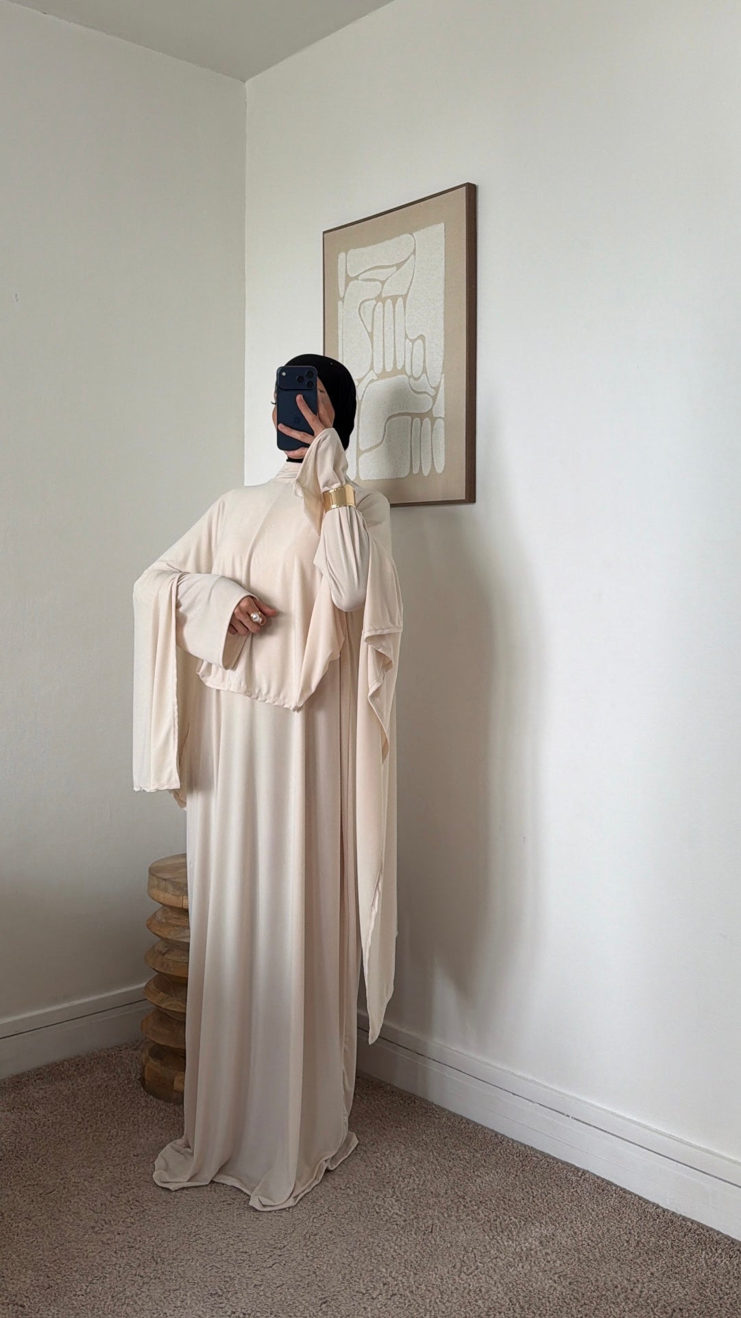 Abaya col montant + cape