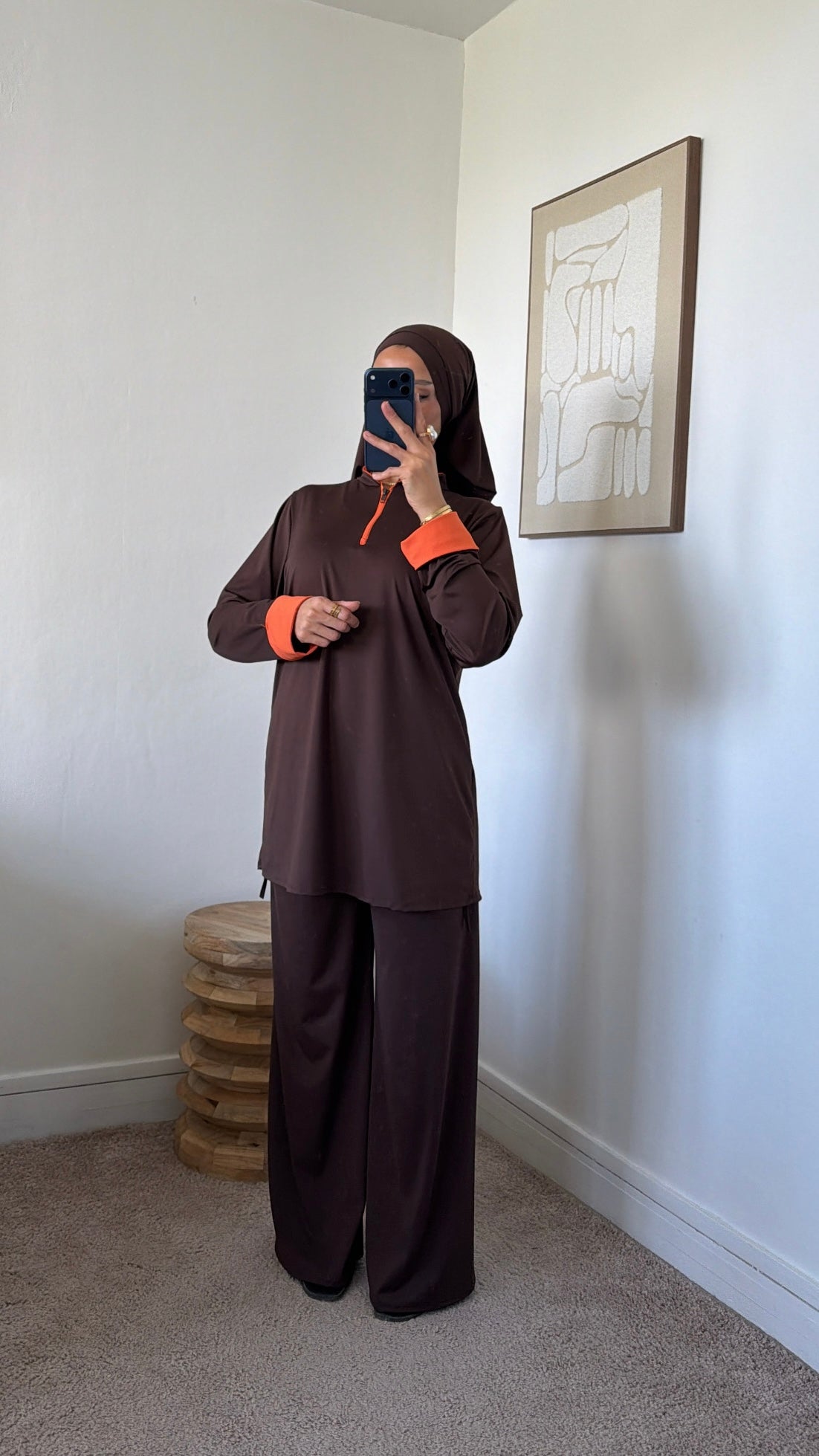 Burkini 3 pièces manche couleur