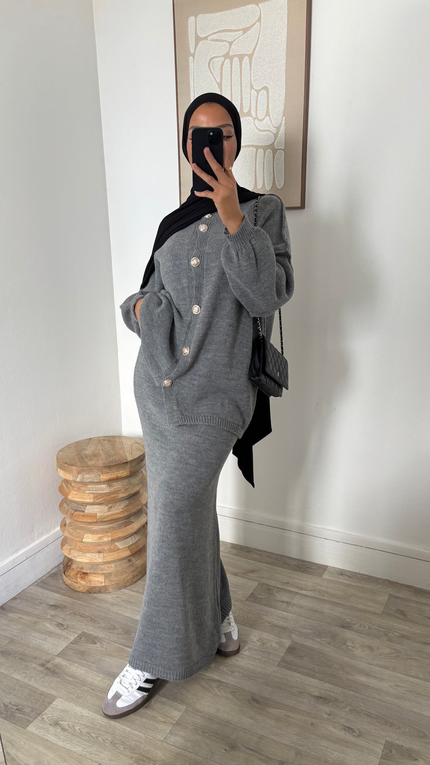 Ensemble jupe à boutons