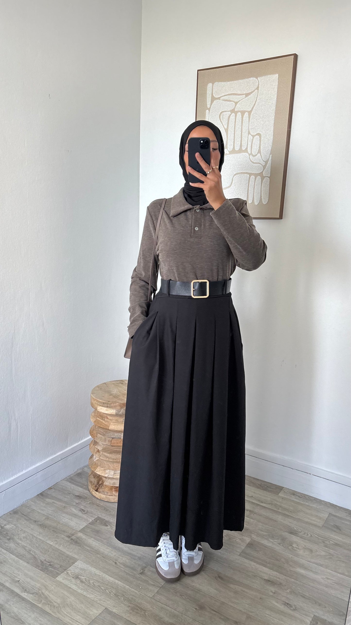 Robe bi matière à ceinture