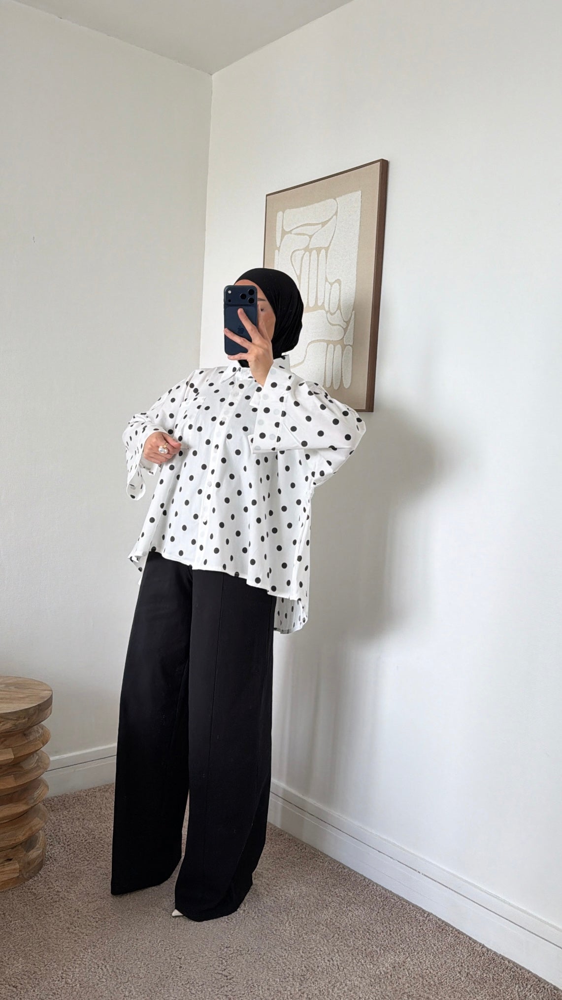 Chemise ample à pois