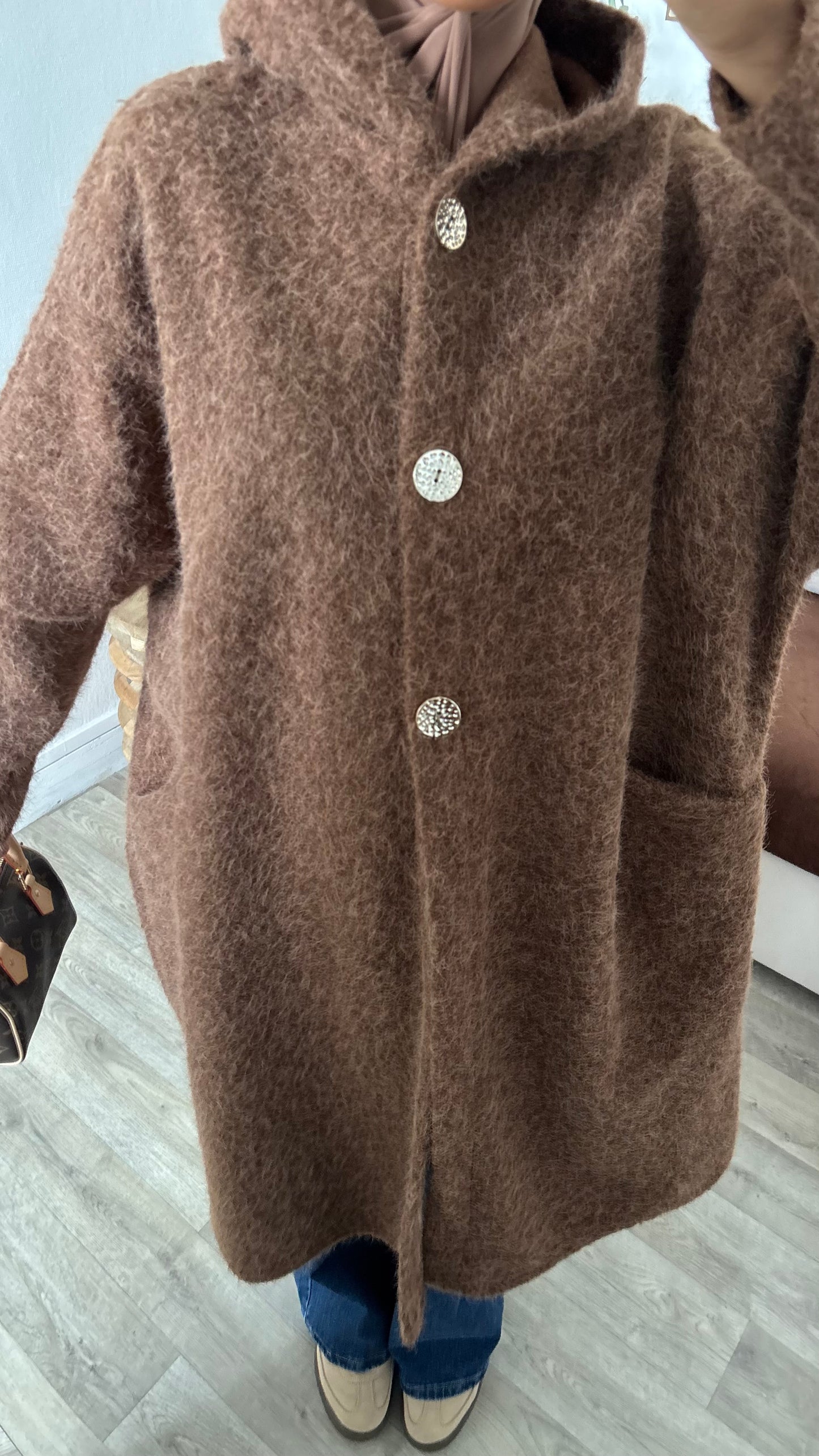 Manteau gilet à capuche