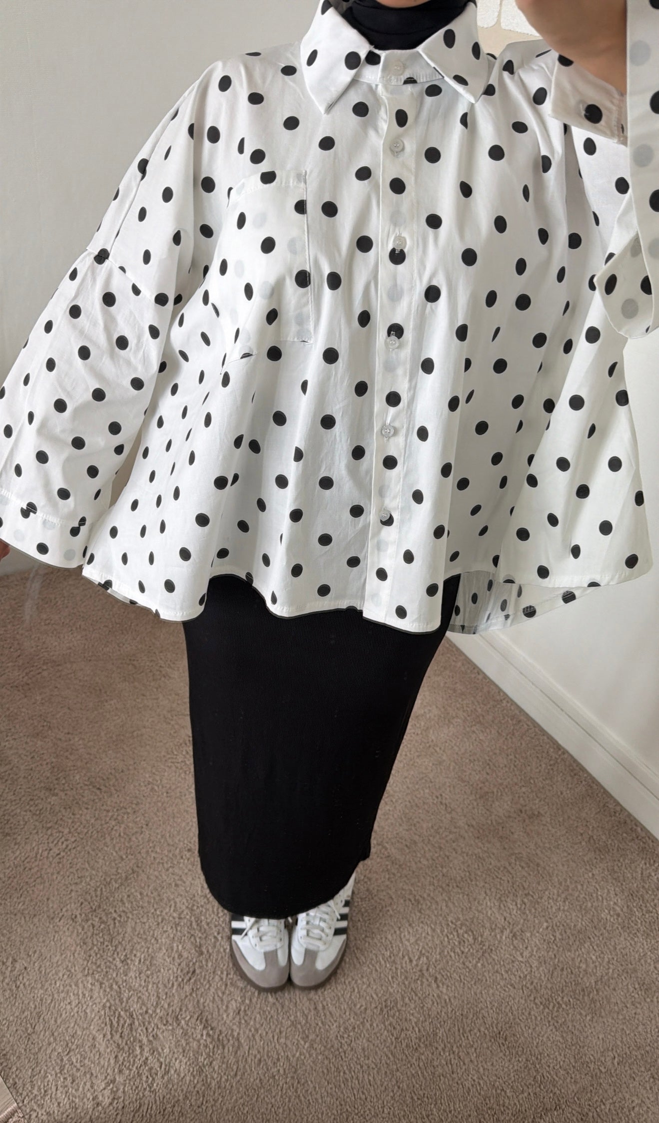 Chemise ample à pois