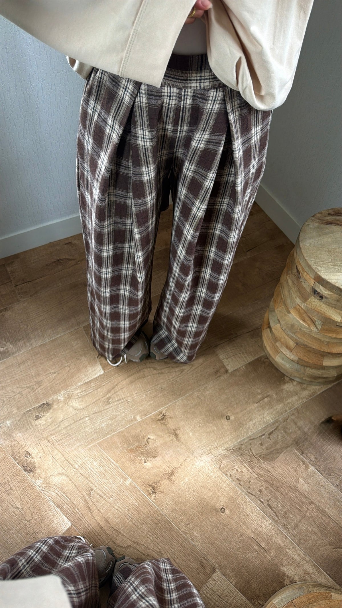 Pantalon à carreaux à poches