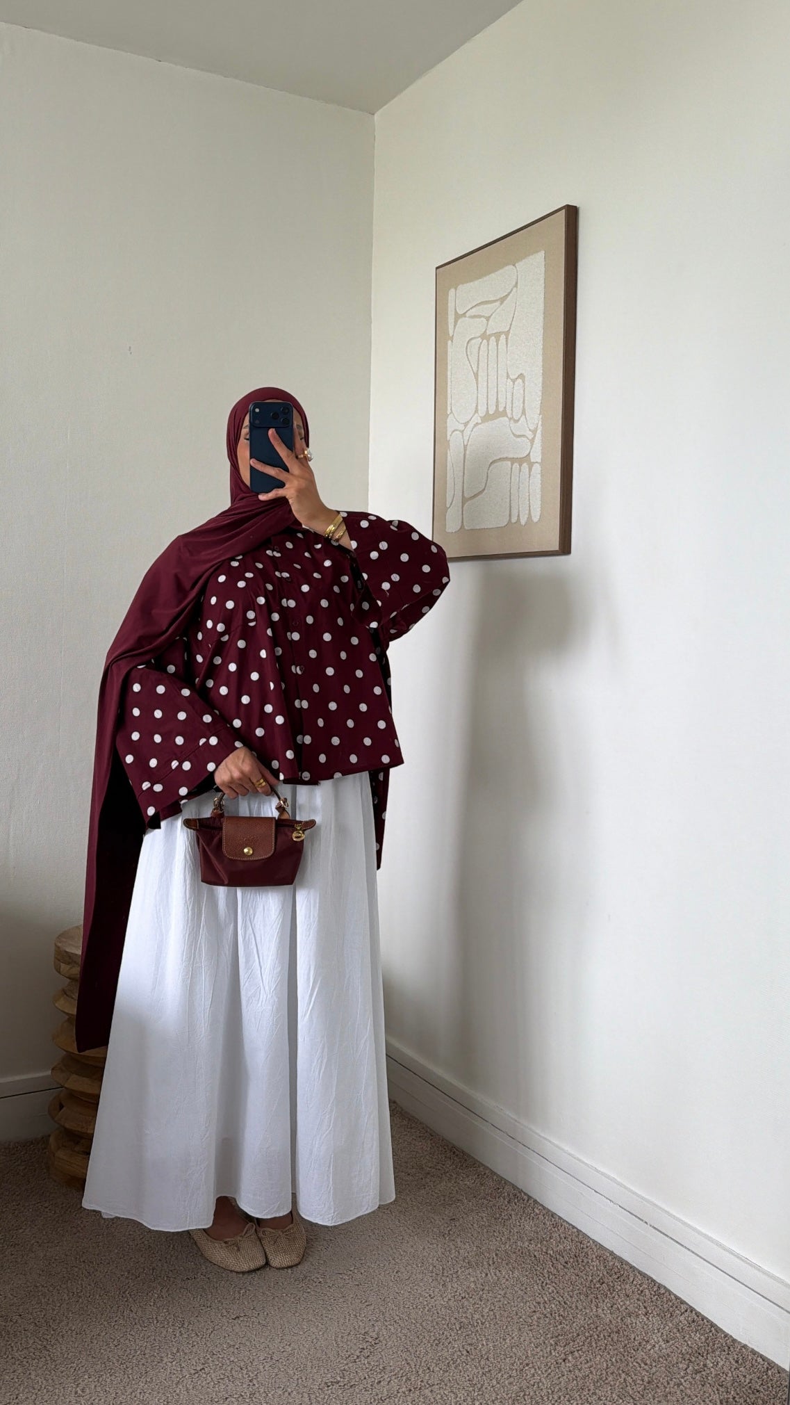 Chemise ample à pois
