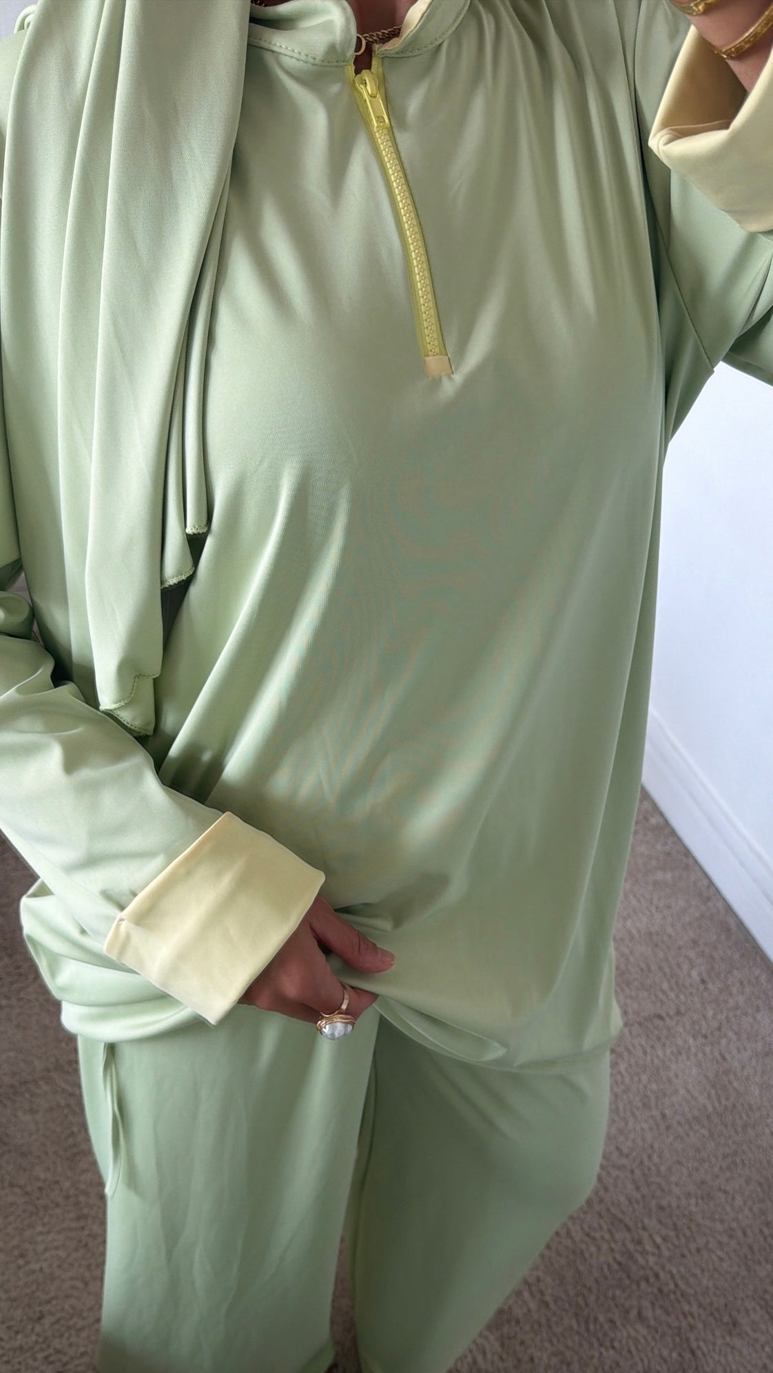 Burkini 3 pièces manche couleur