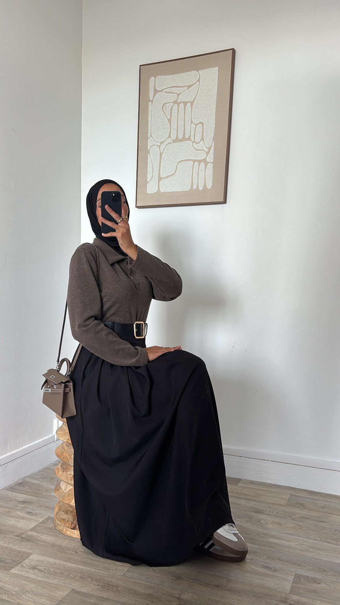 Robe bi matière à ceinture