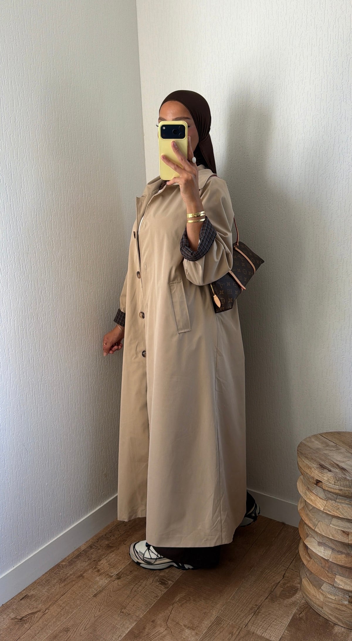 Manteau poignets retournables