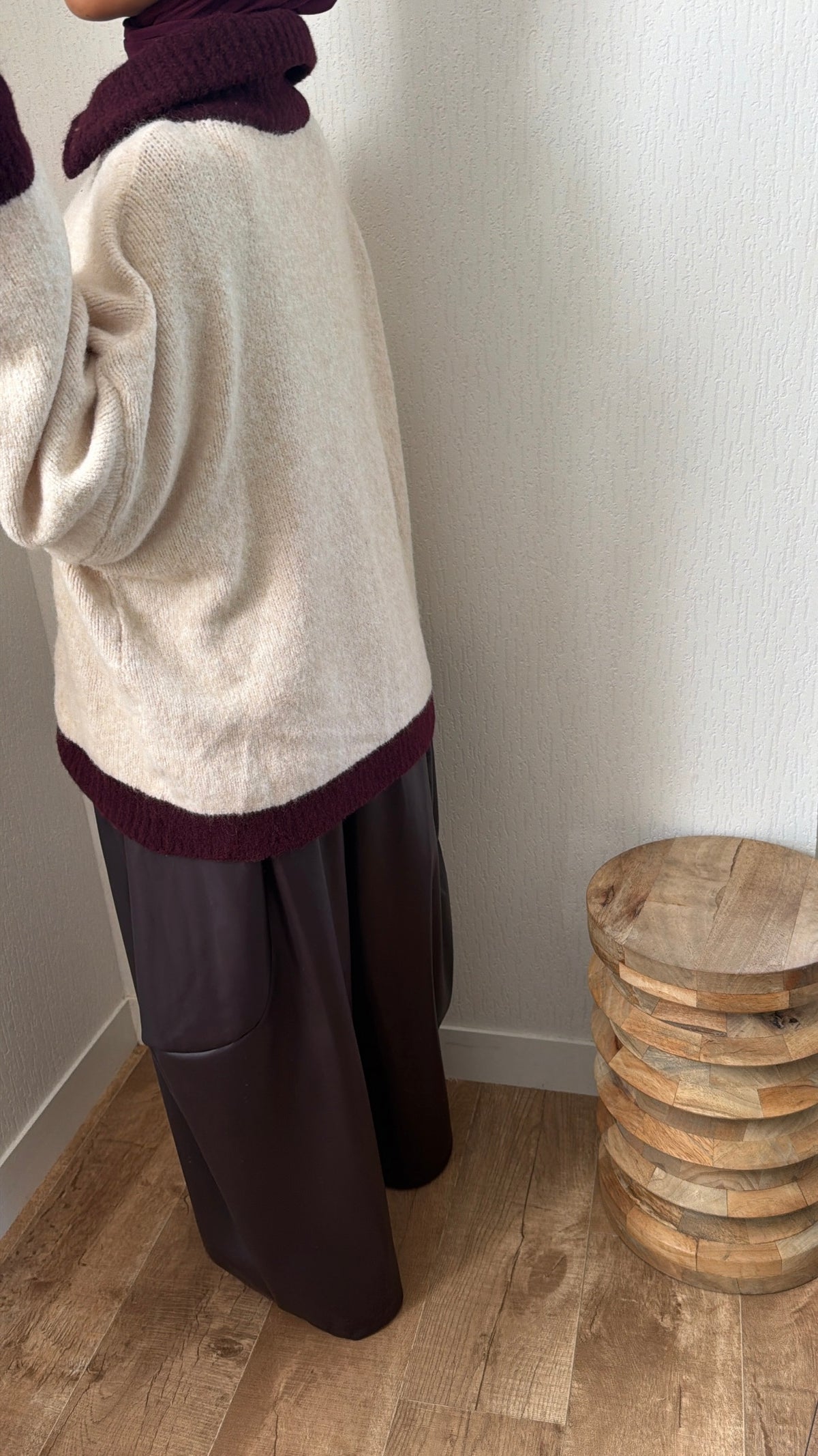 Gilet bi couleurs grand col
