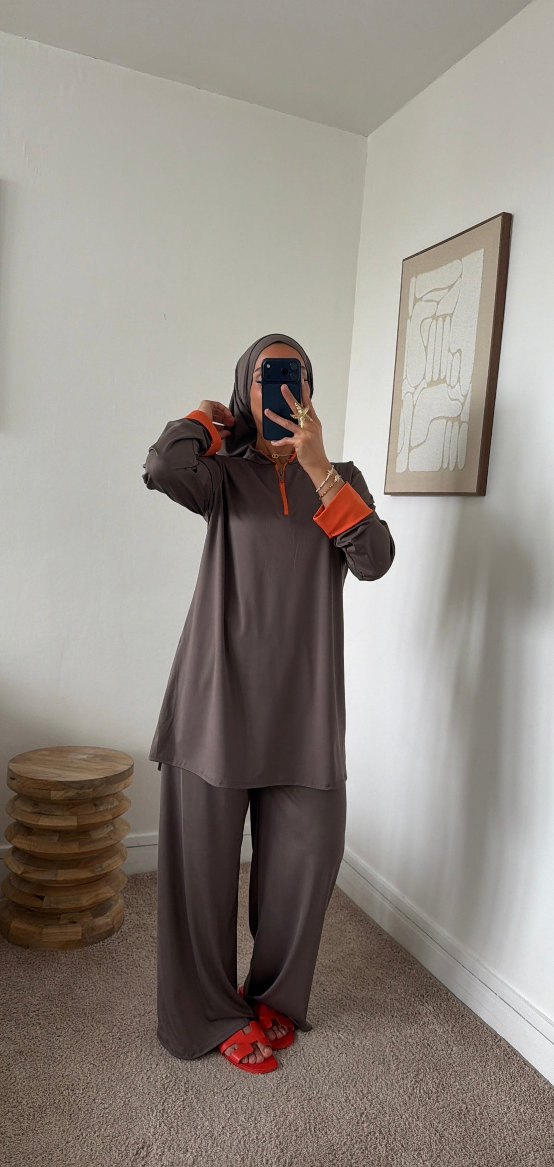 Burkini 3 pièces manche couleur