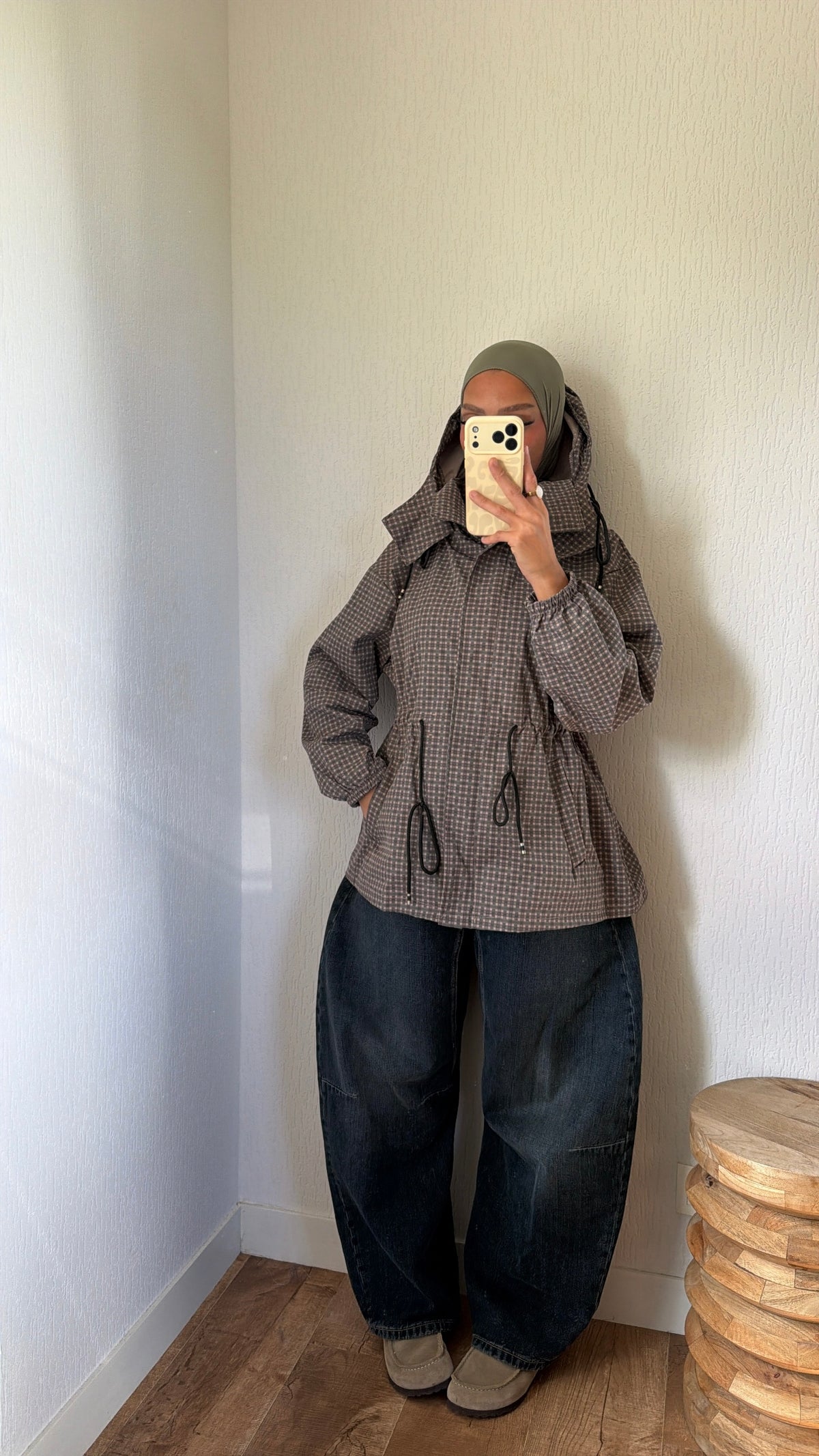 Parka à capuche ajustable à la taille