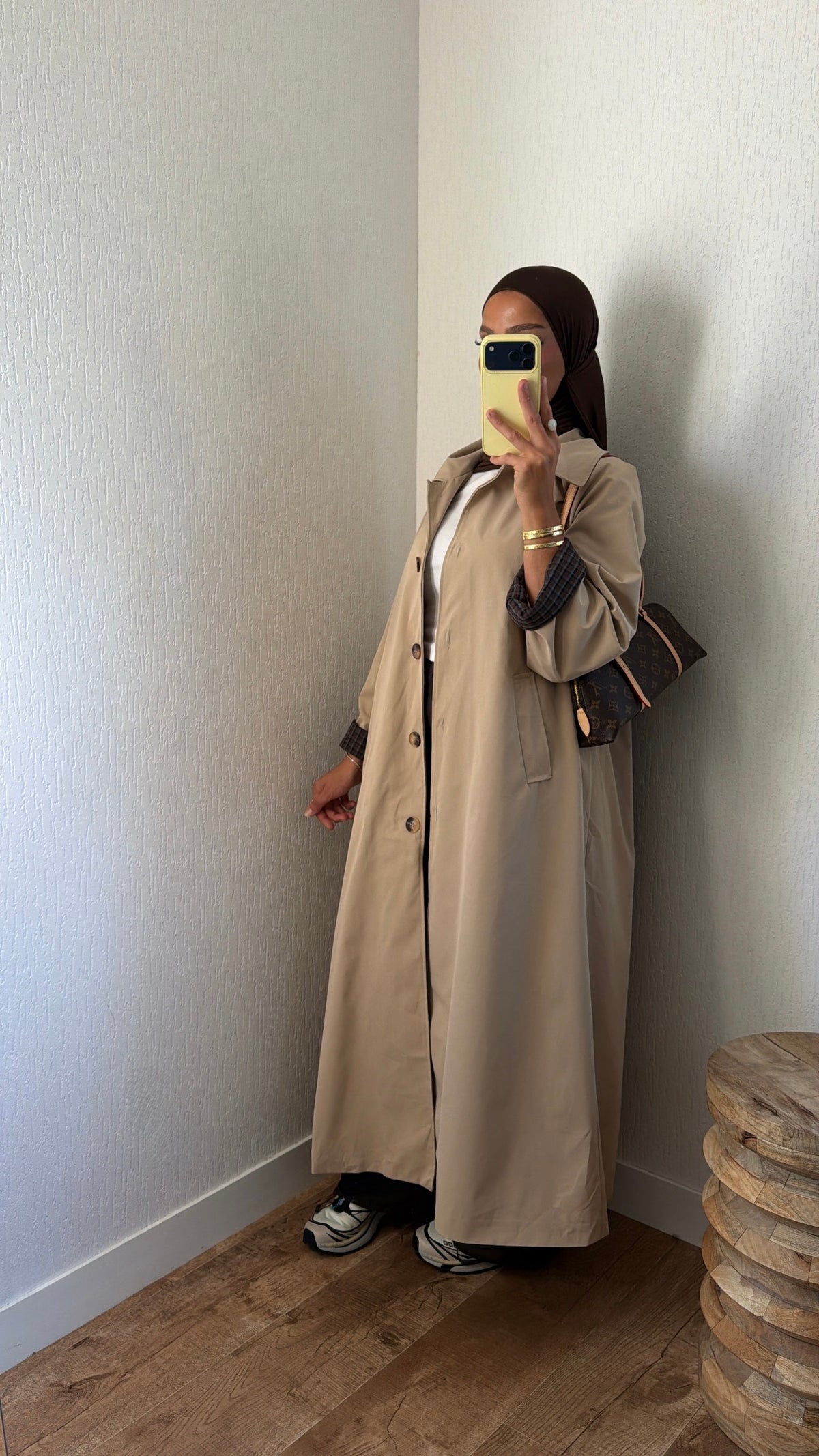 Manteau poignets retournables