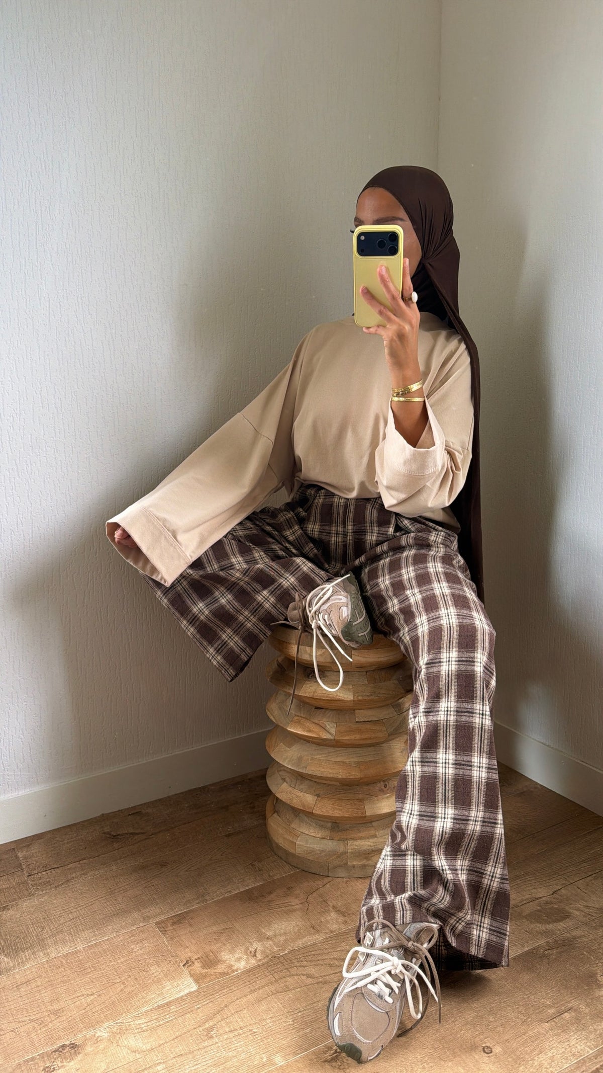 Pantalon à carreaux à poches