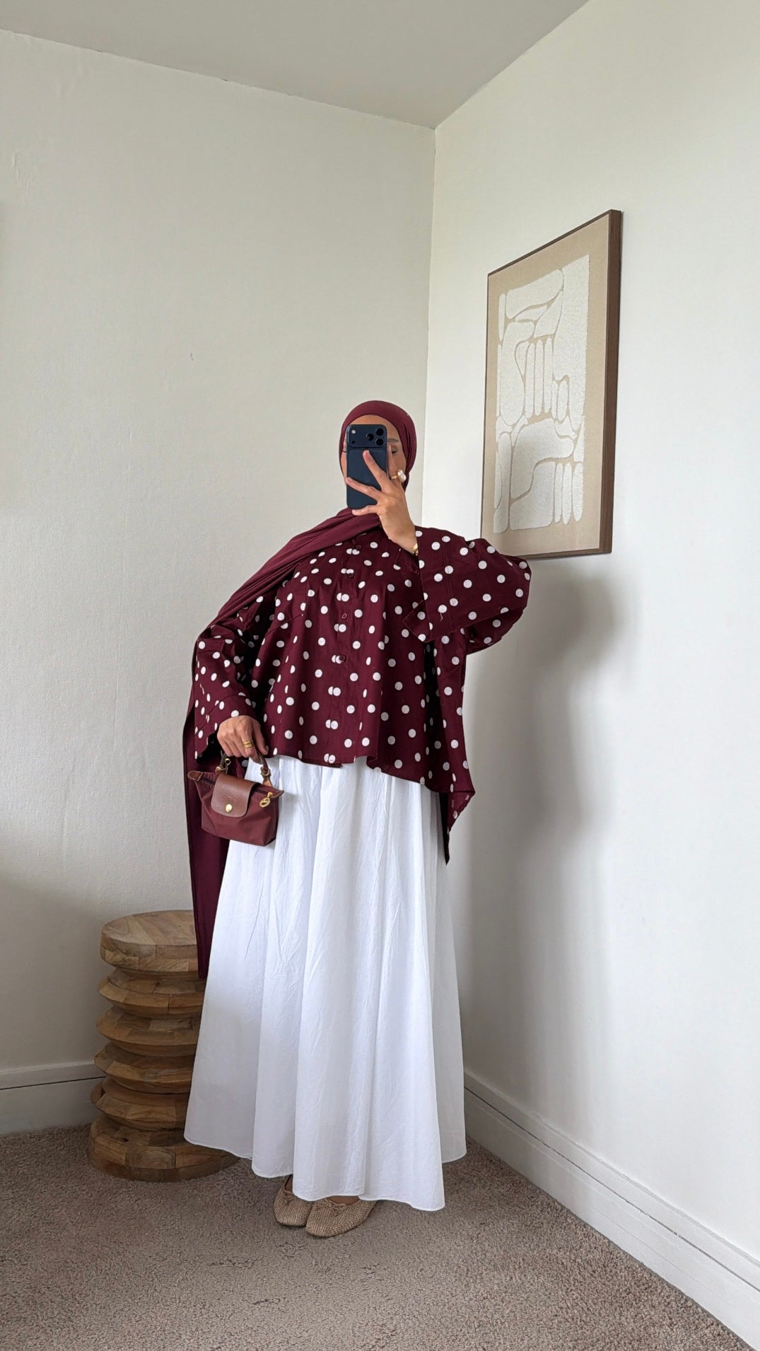 Chemise ample à pois