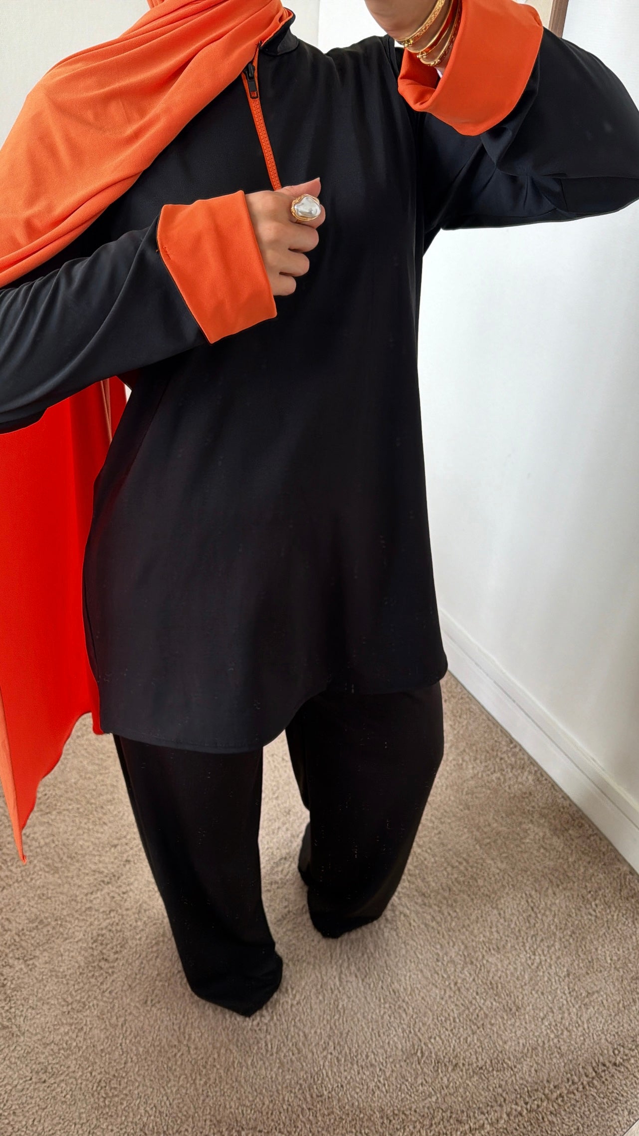 Burkini 3 pièces manche couleur