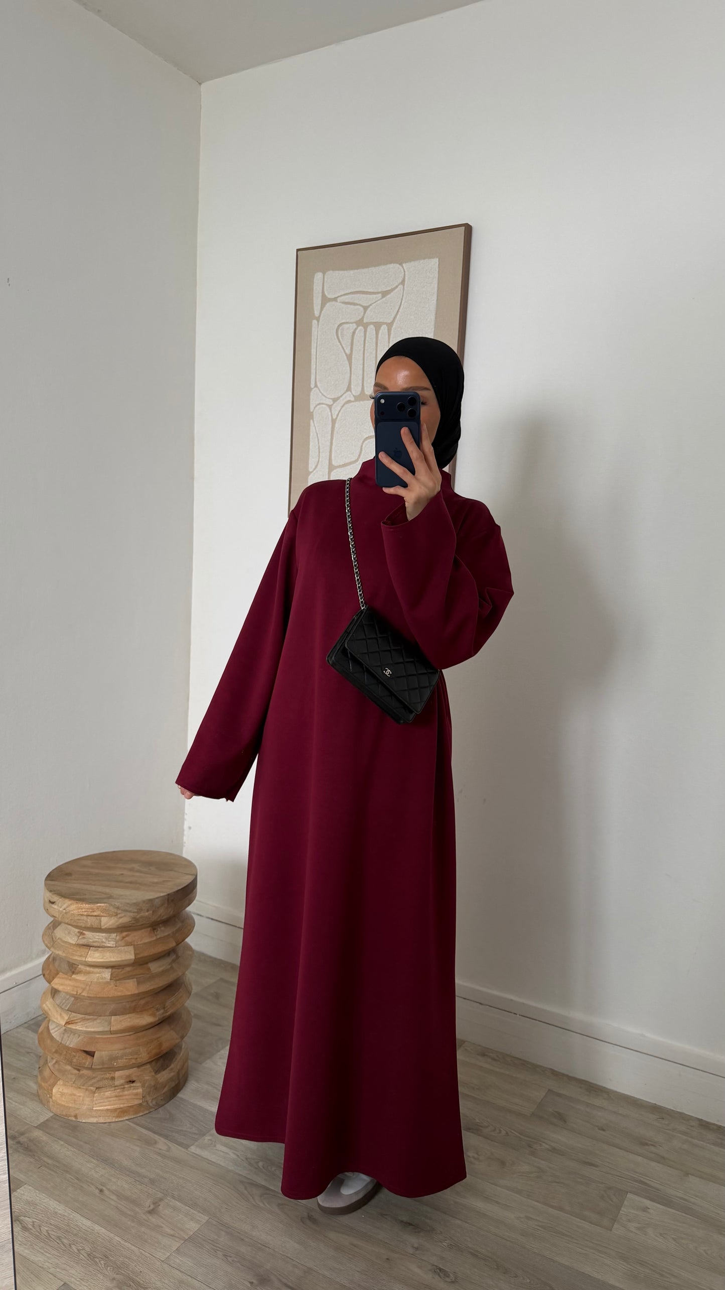 Abaya col montant
