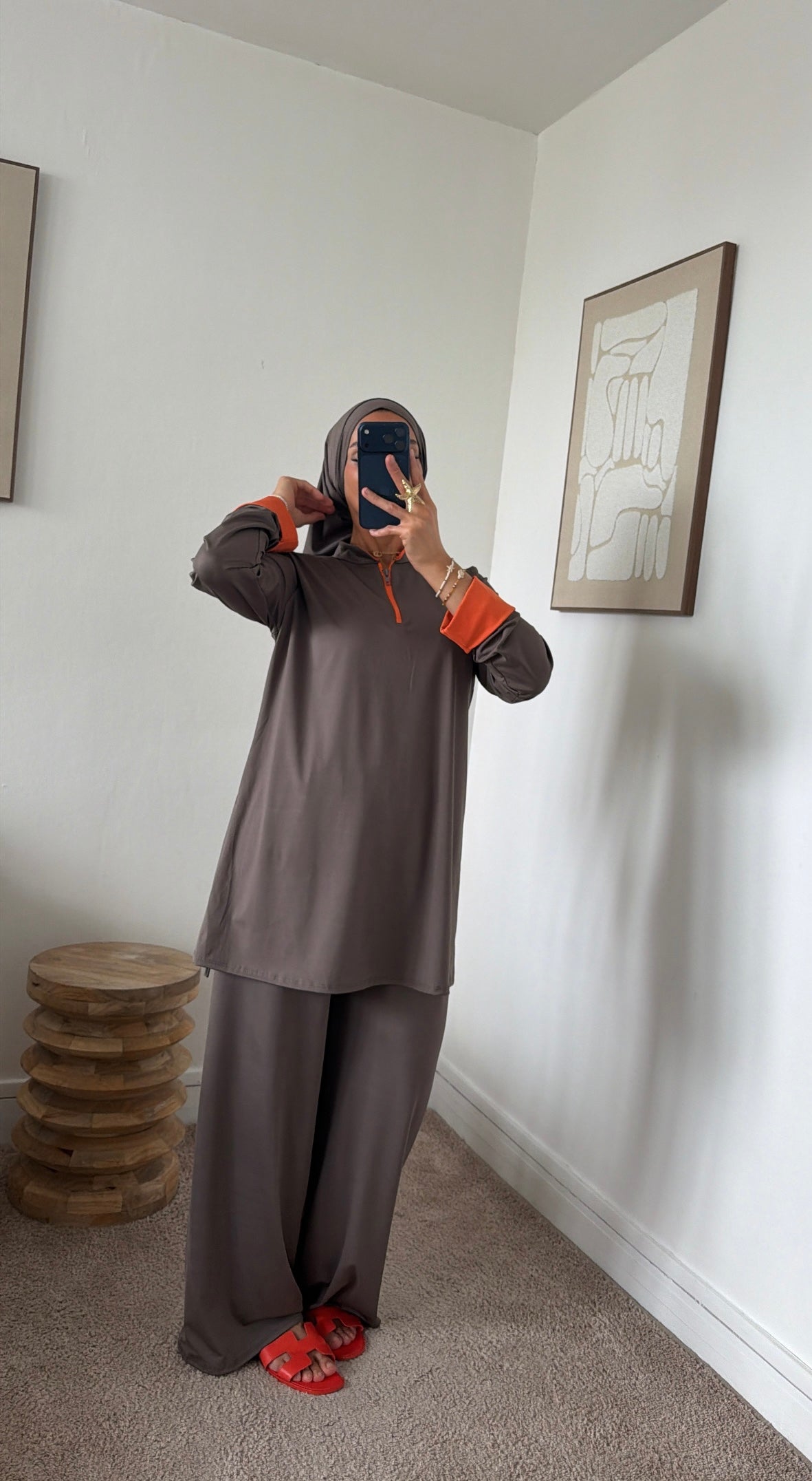 Burkini 3 pièces manche couleur