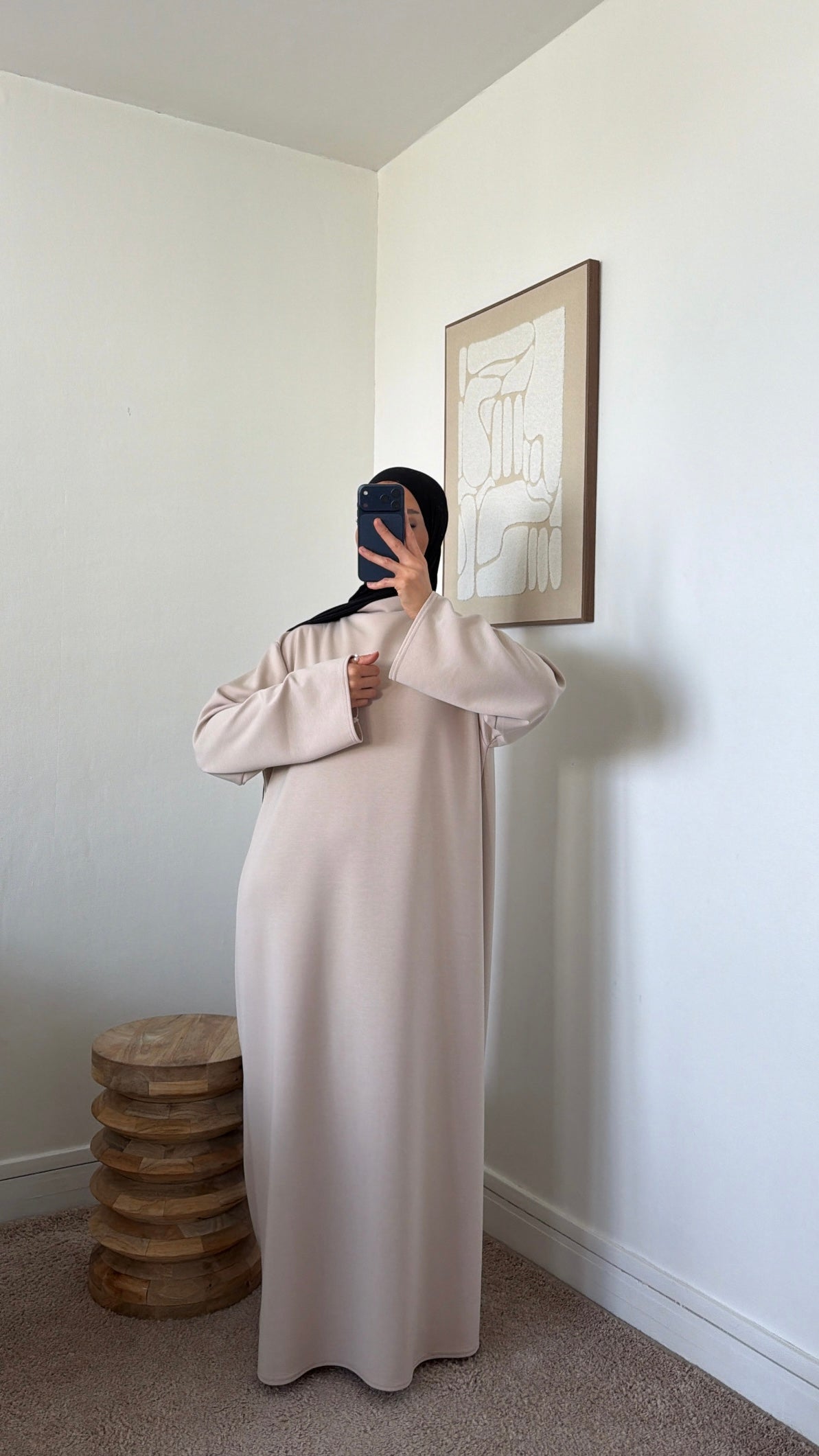 Abaya col montant