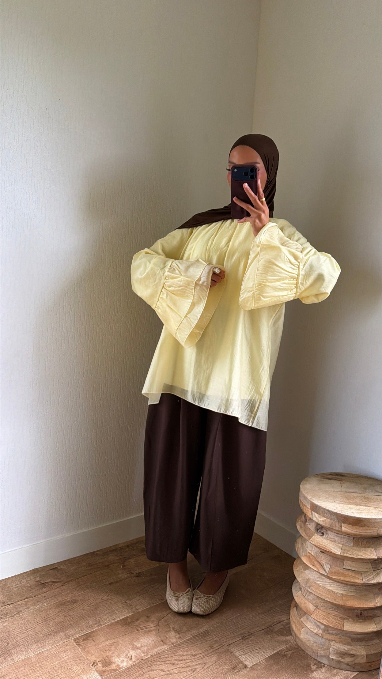 Blouse doublée manches fleurs