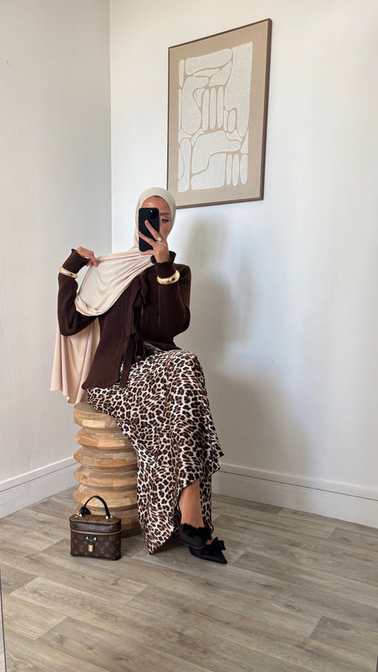 Cardigan en maille à noeuds