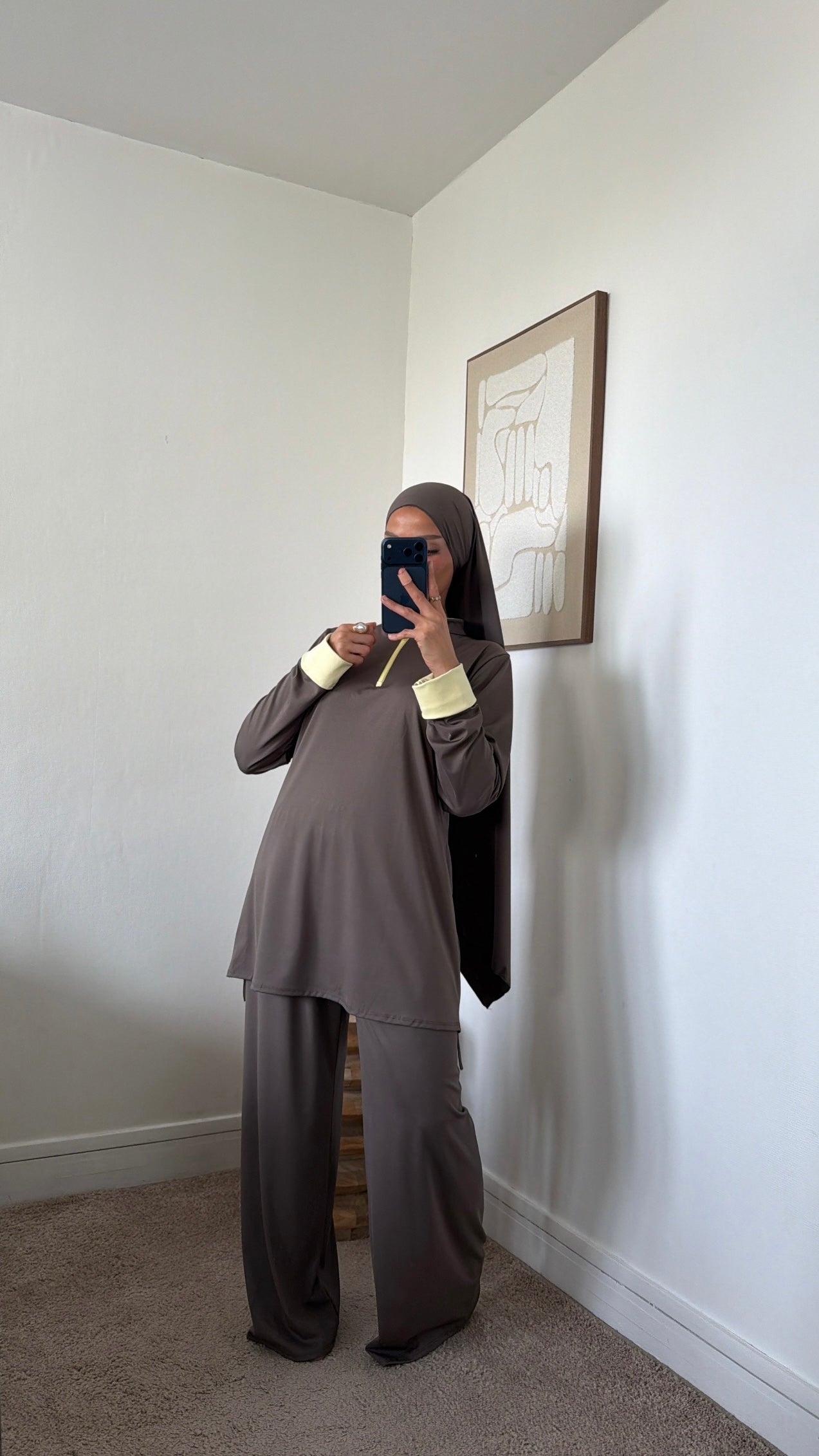 Burkini 3 pièces manche couleur