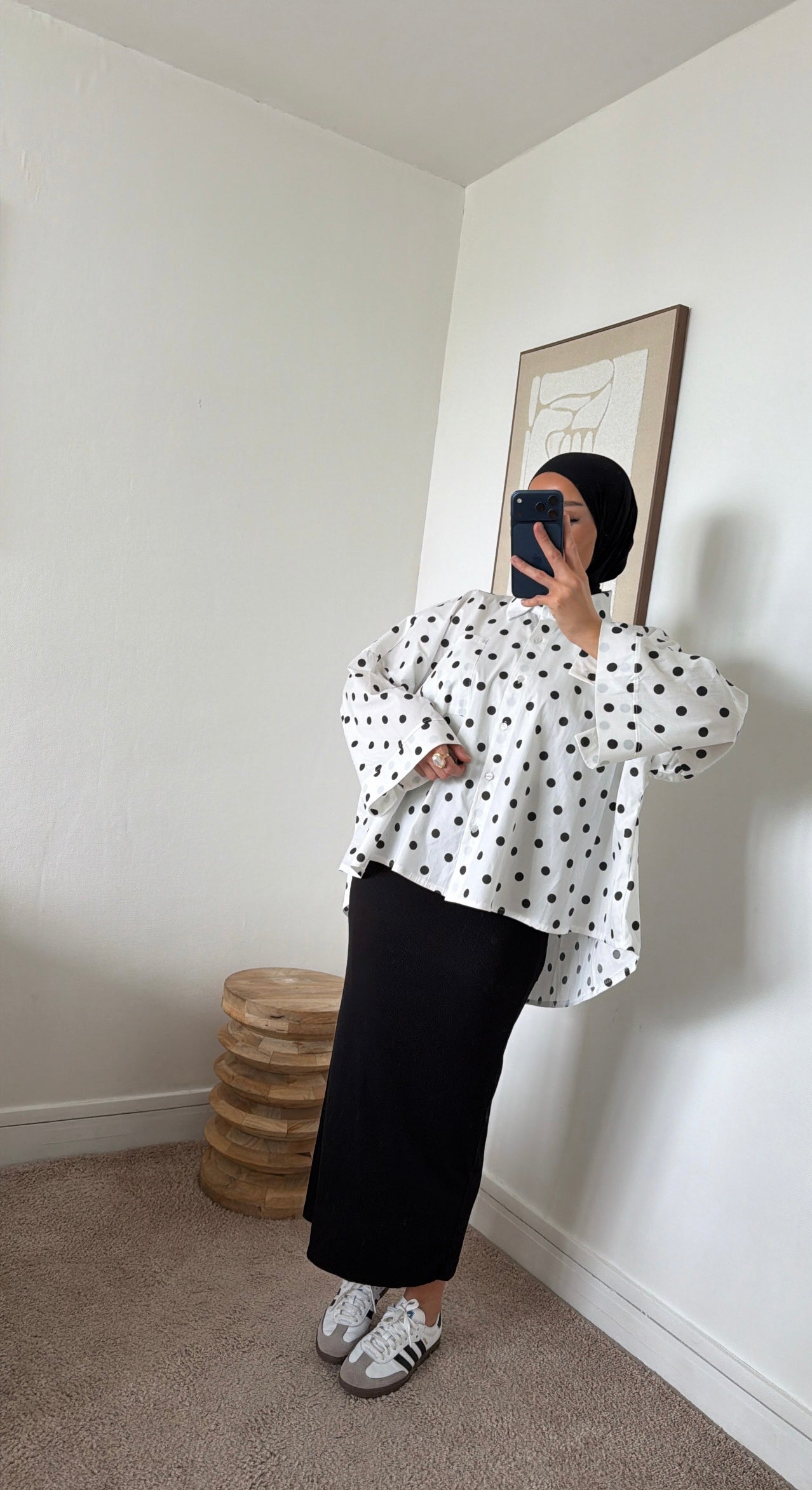 Chemise ample à pois