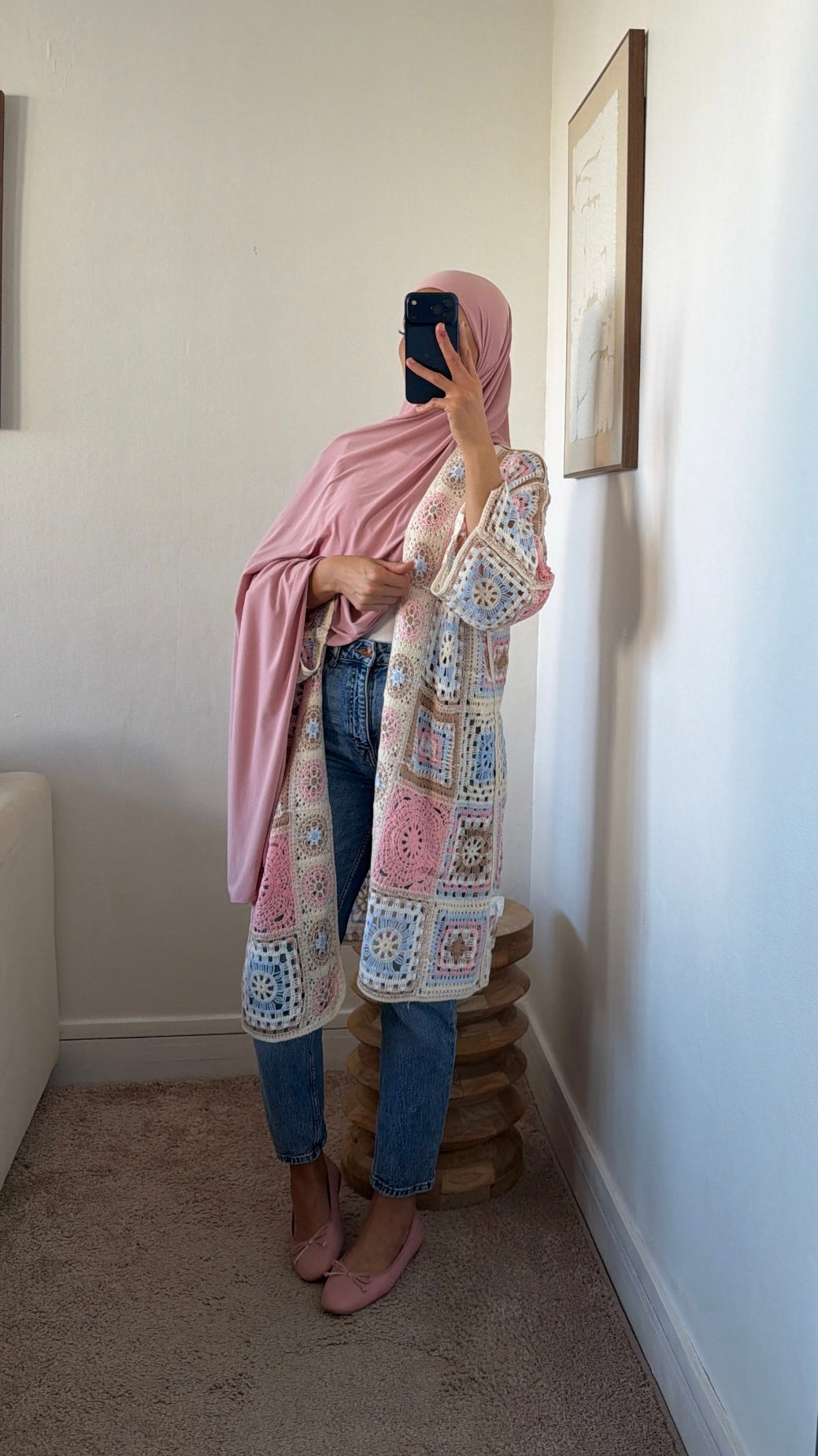 Gilet long en crochet