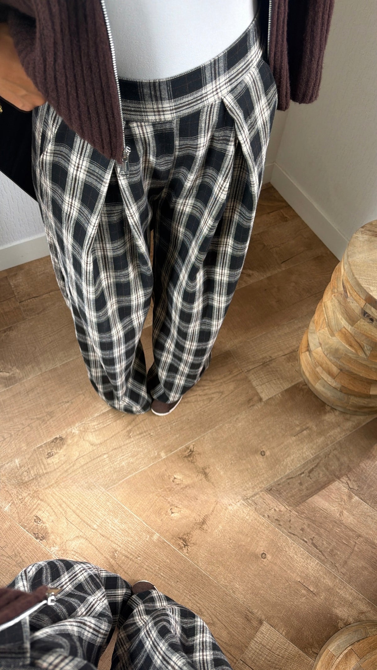 Pantalon à carreaux à poches